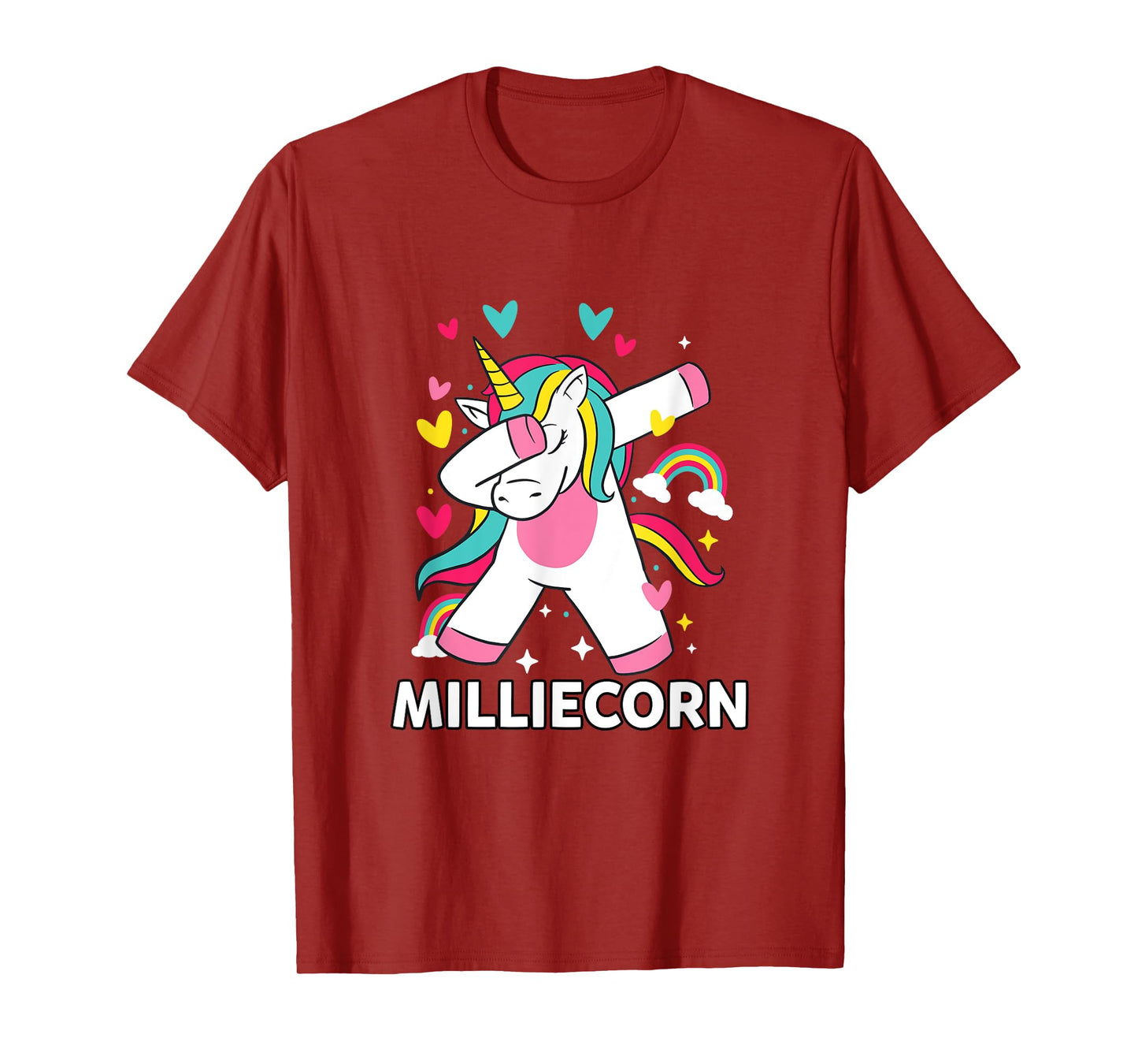 Milliecorn Personalised Name Dabbing Unicorn Millie T-Shirt