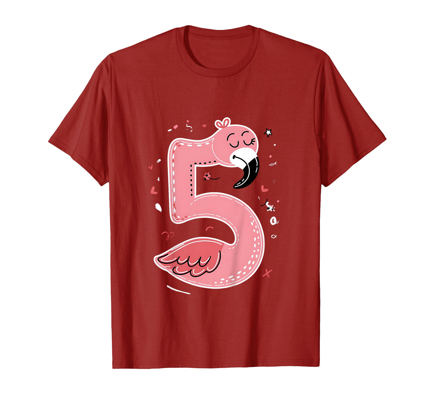 Celebrate 5 Years Old Party For Flamingo Birthday Girl T-Shirt