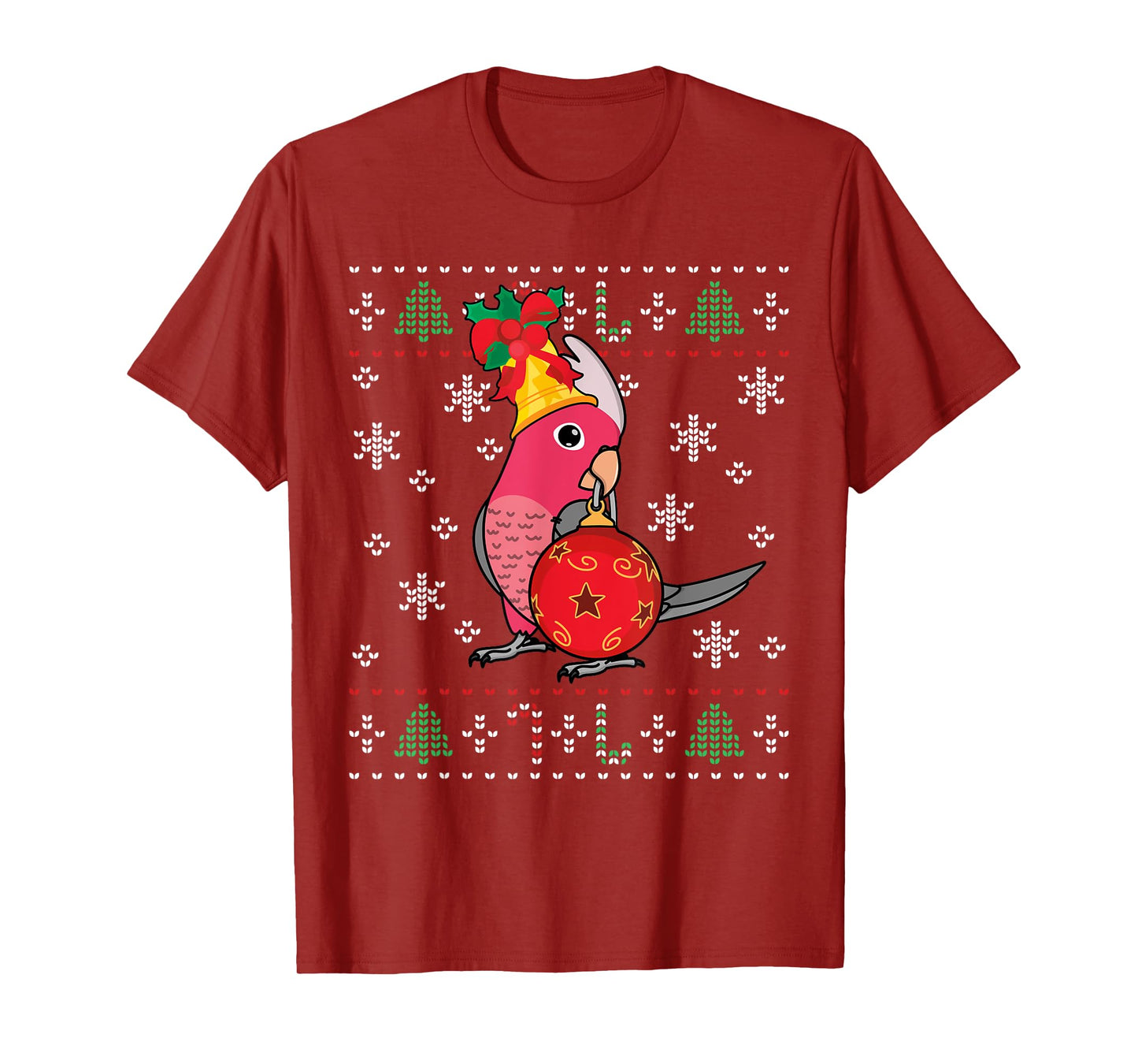 Rose-breasted Galah Cockatoo Parrot I Ugly Christmas T-Shirt
