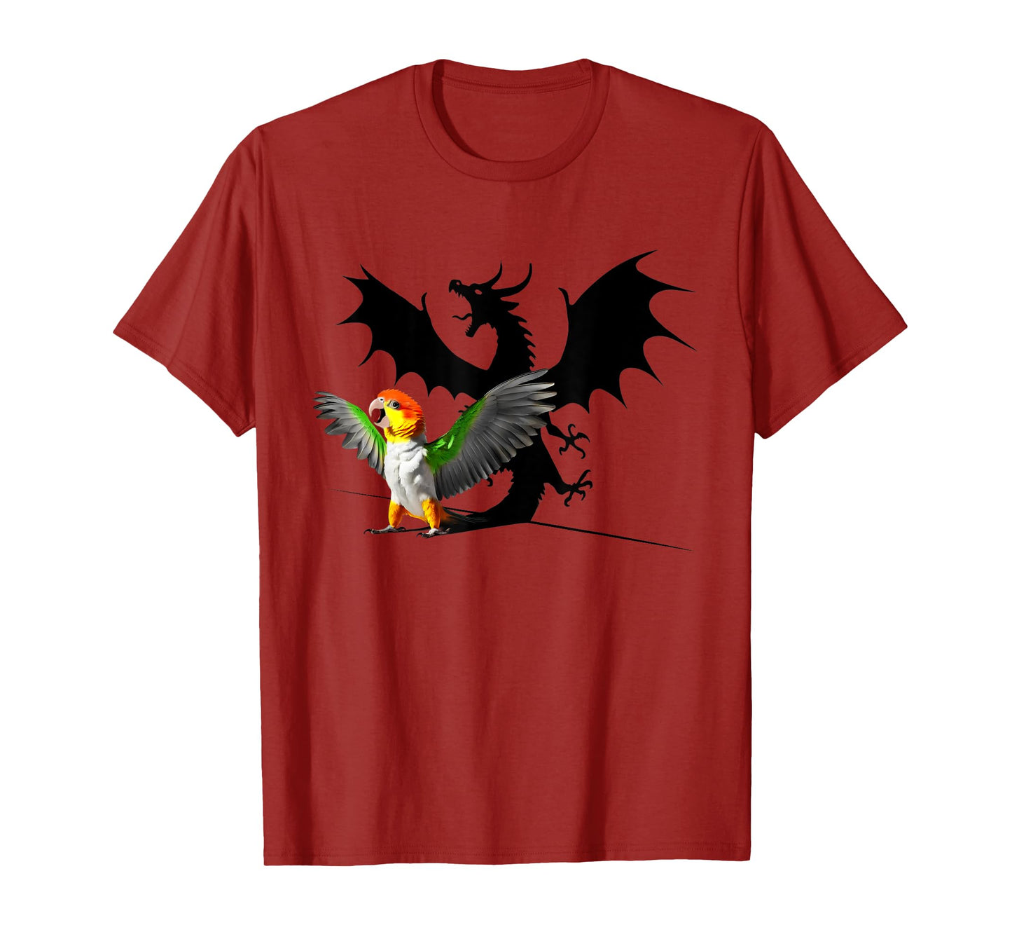 Funny Screaming White Bellied Caique Parrot Dragon Meme T-Shirt
