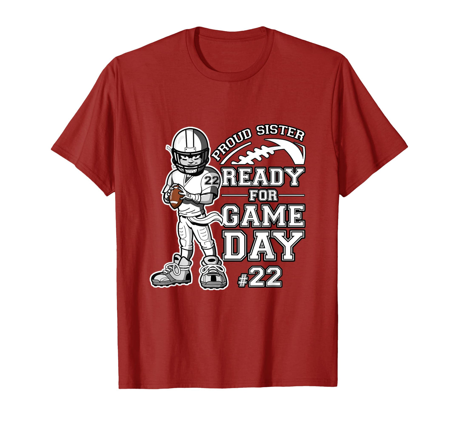 Custom Proud Football Sister Number 22 Personalized Women T-Shirt