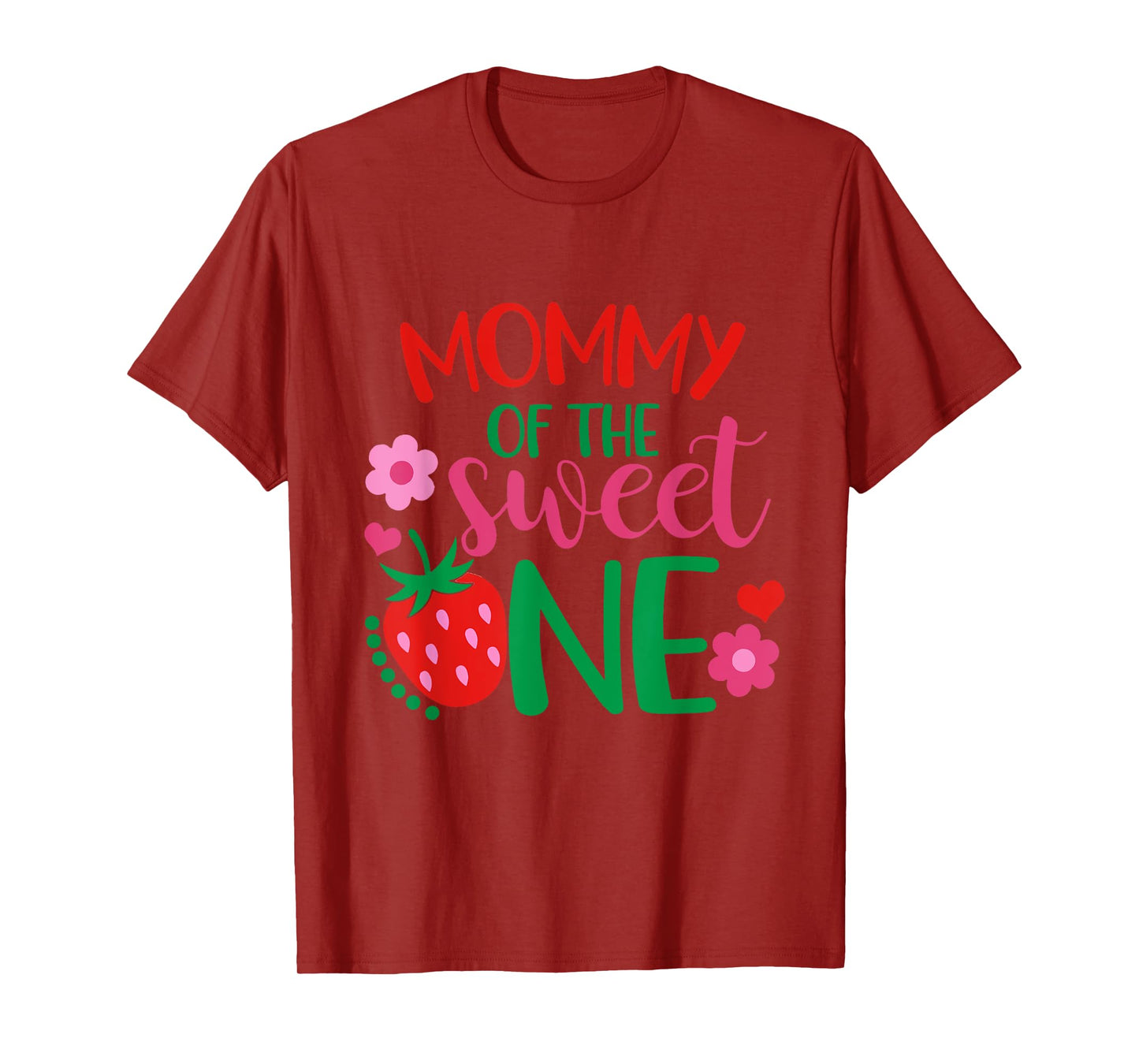 Mama Of The Berry Sweet One Strawberry First Birthday T-Shirt