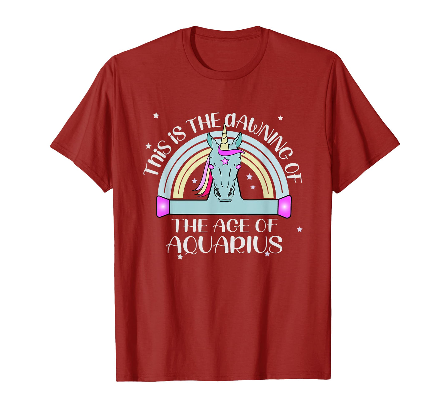 Dawning of Age of Aquarius is January 20th Unicorn in Space T-Shirt