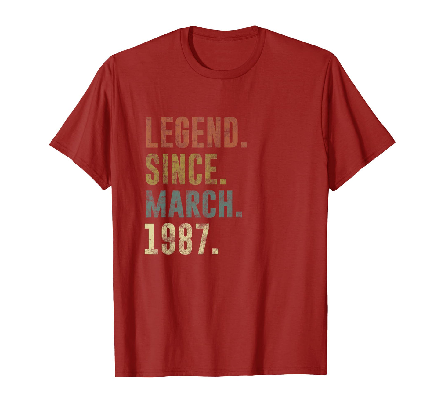 36th Retro Birthday Vintage Legend Since March 1987 T-Shirt