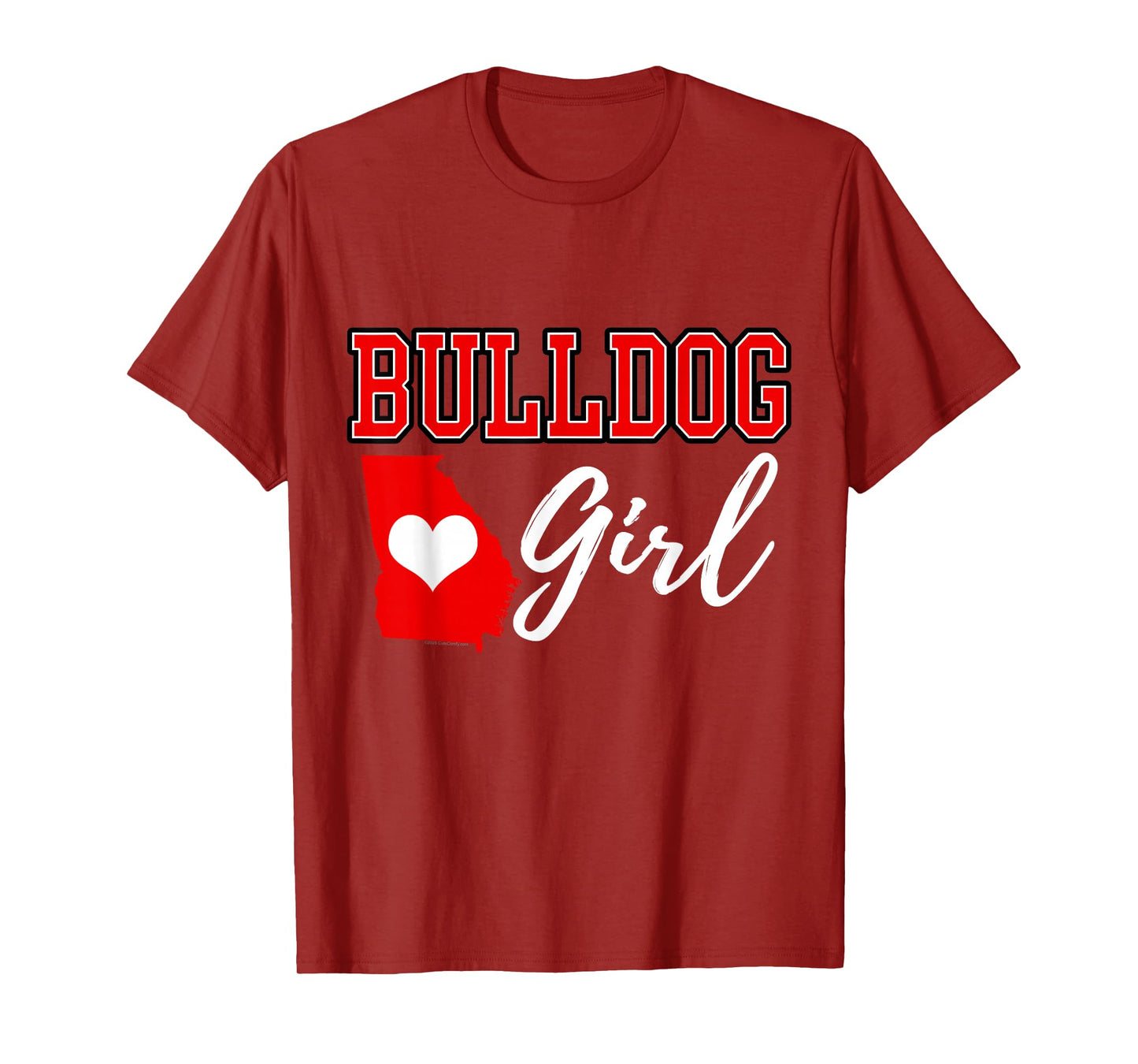 Bulldog Girl Heart Map Shape Souvenir Gift for Women T-Shirt