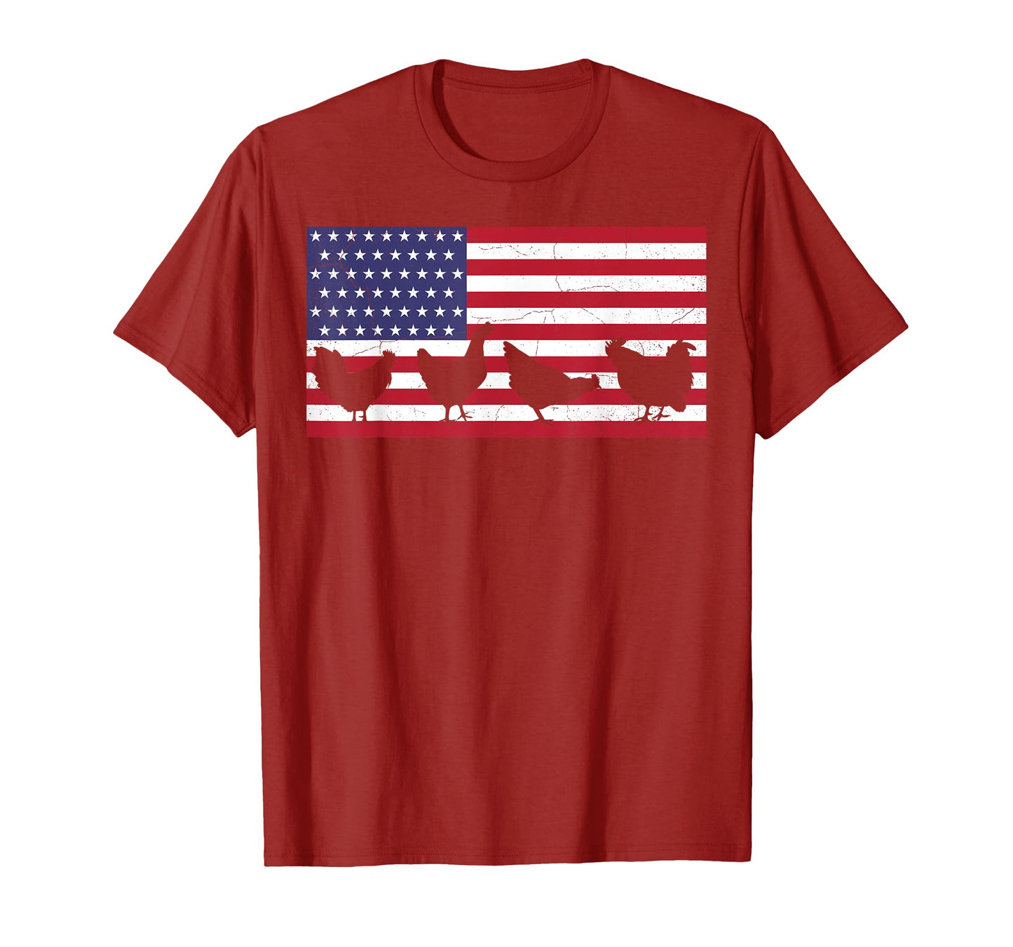 Chicken Fourth of July Hen Farm July 4th American Flag USA T-Shirt