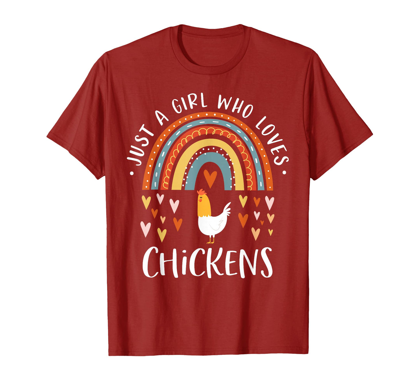Just A Girl Who Loves Chickens Rainbow Gifts Poultry Lover T-Shirt