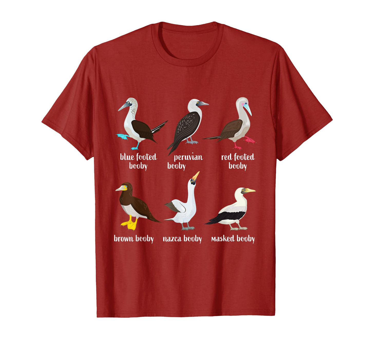 Types of Booby Birds galapagos islands wildlife T-Shirt