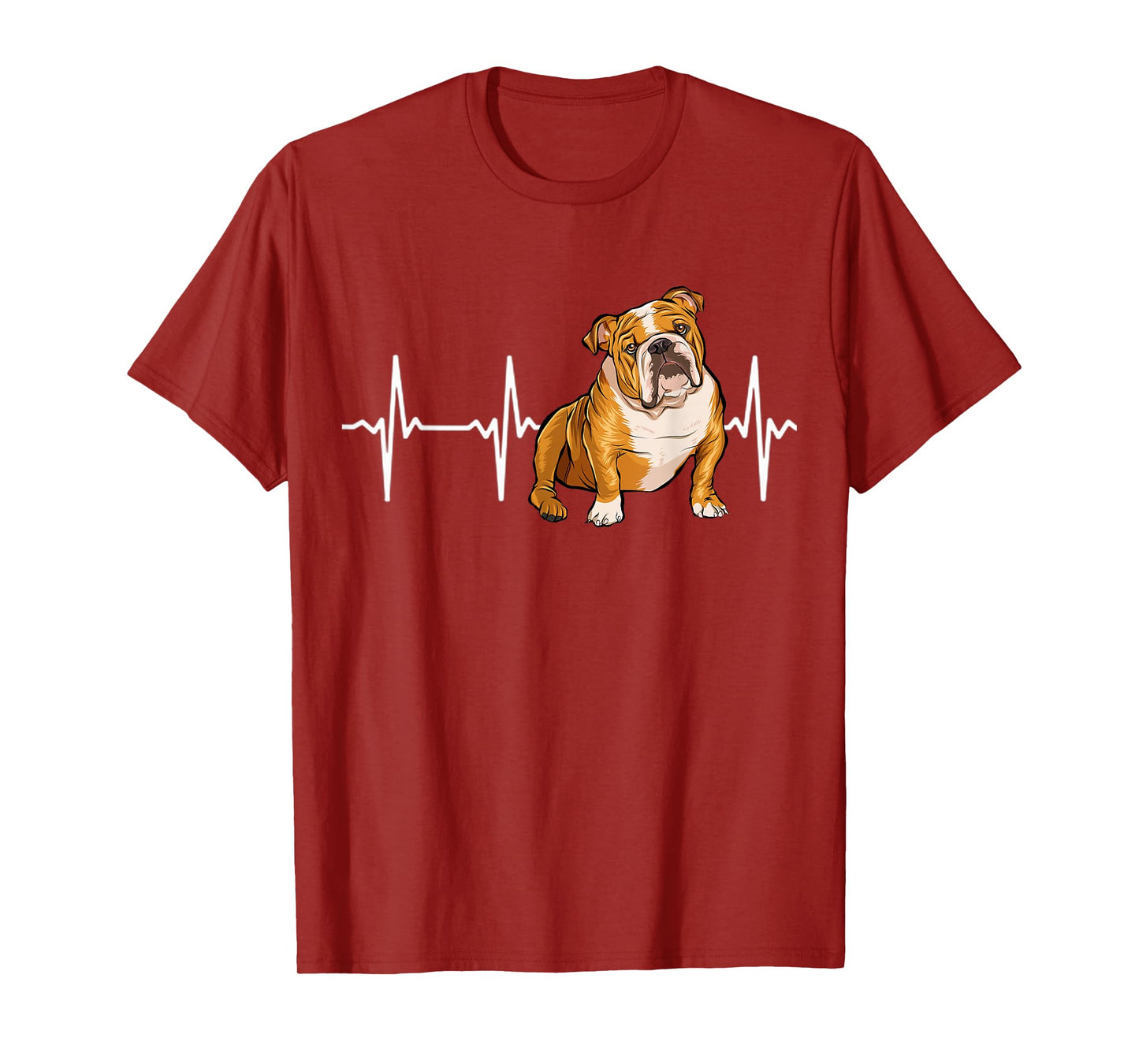 Bulldog Heartbeat Dog Lover Men Women Kids T-Shirt