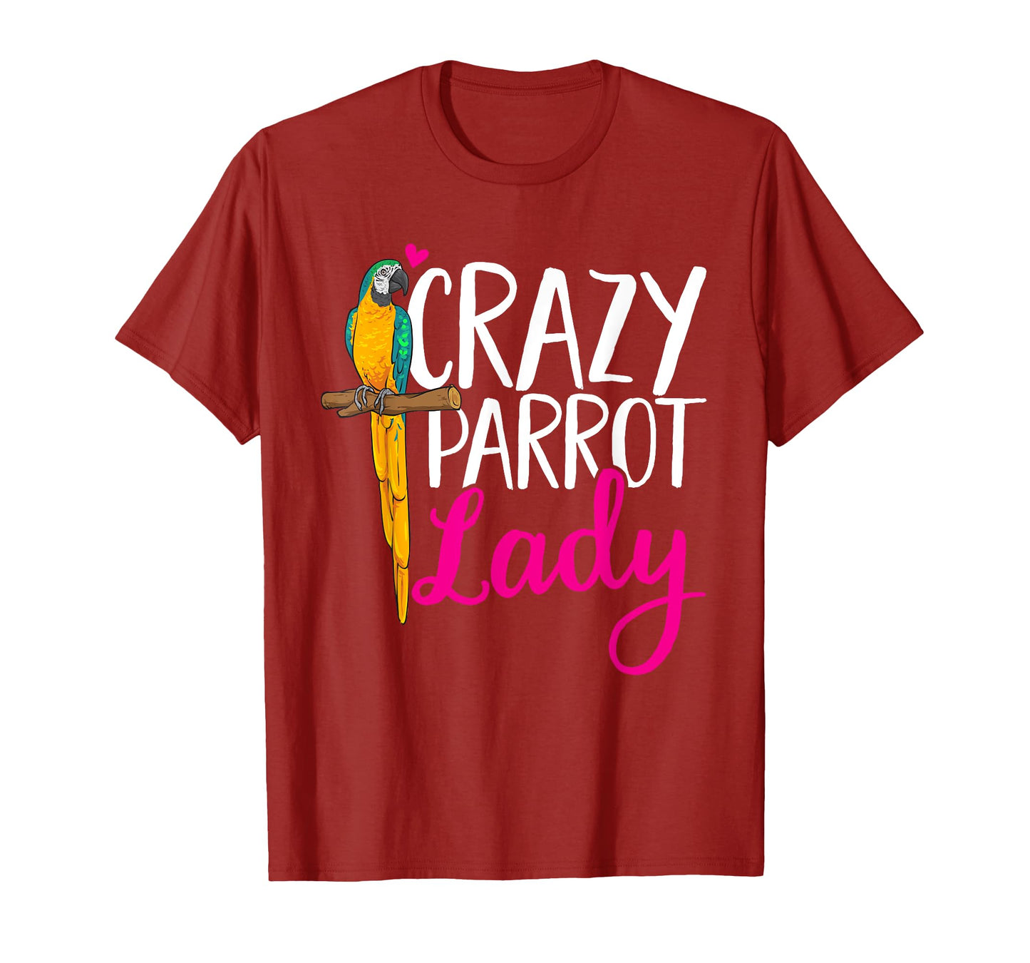 Macaw Parrot Crazy Parrot Lady Blue And Yellow Macaw T-Shirt
