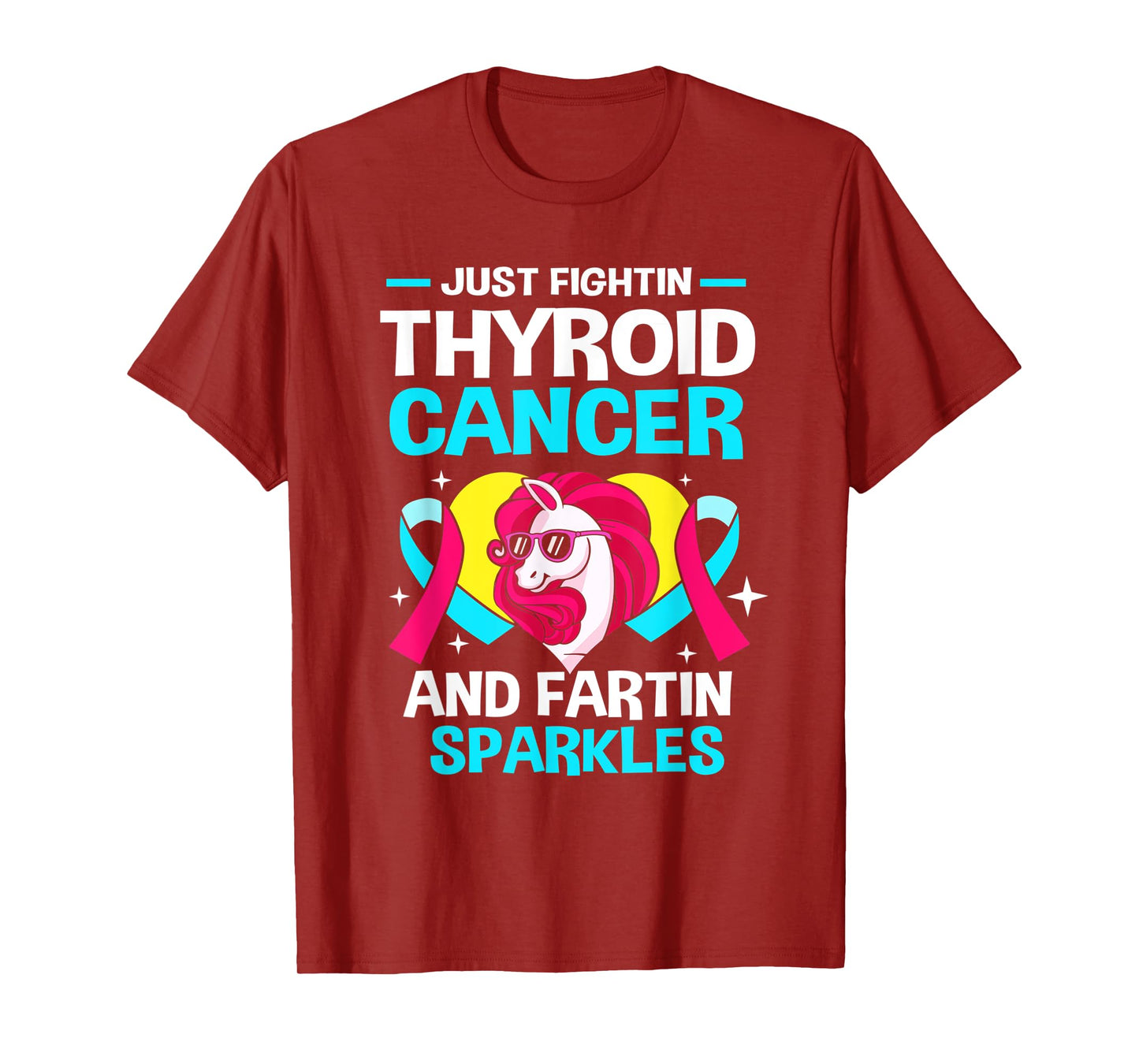 Unicorn Thyroid Cancer Funny Thyroid Cancer Warrior T-Shirt