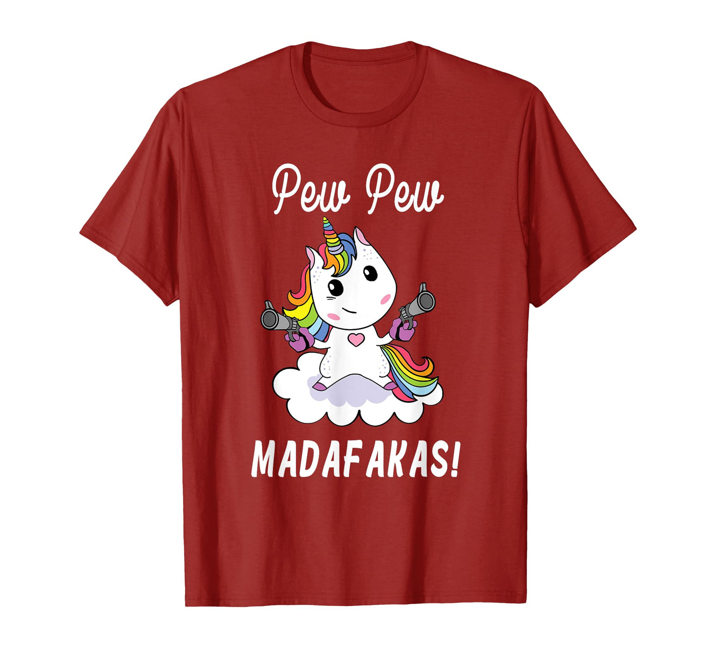 Pew Pew Madafakas Unicorn with Pistols Fantasy T-Shirt