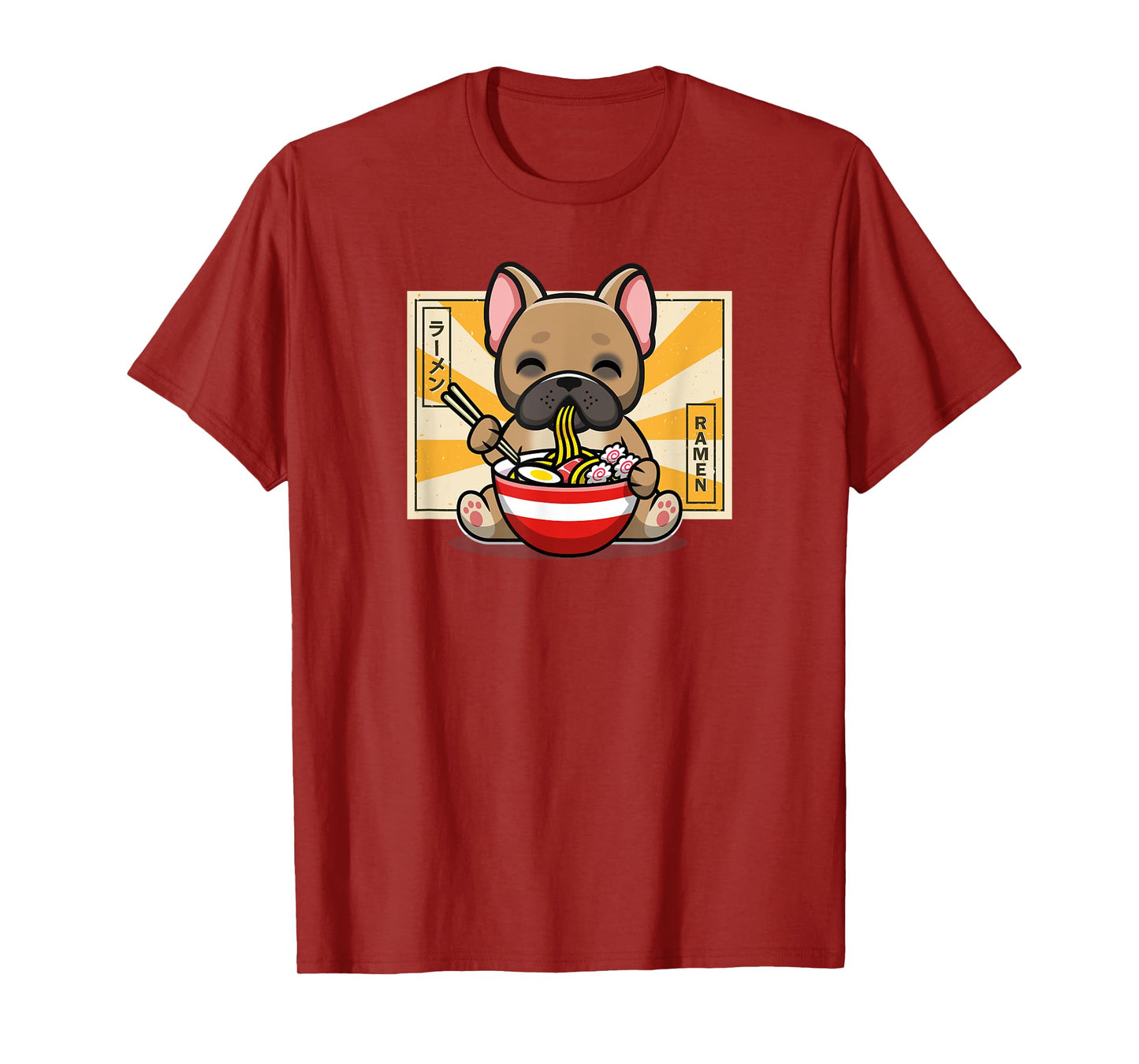 Funny Cute Kawaii Kids Ramen Noodles Frenchie Lover T-Shirt