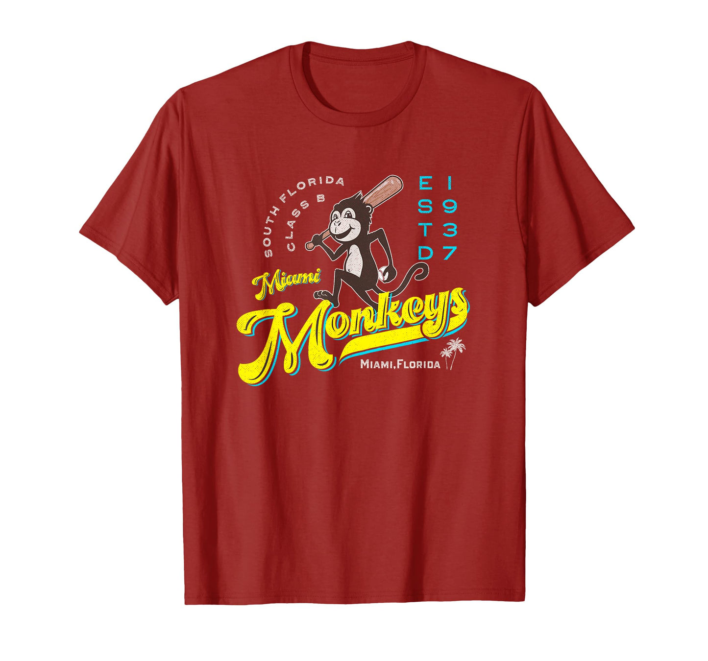 Miami Monkeys Baseball Retro Minor League Baseball Team T-Shirt