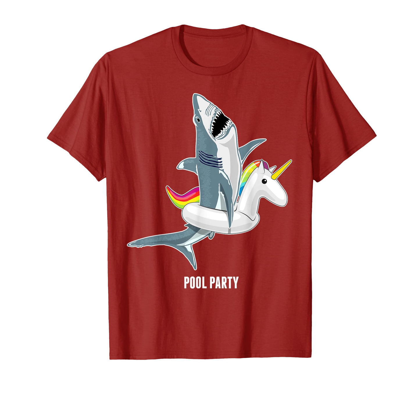 Pool Party Unicorn Float Funny Shark Lover Gift Kids T-Shirt