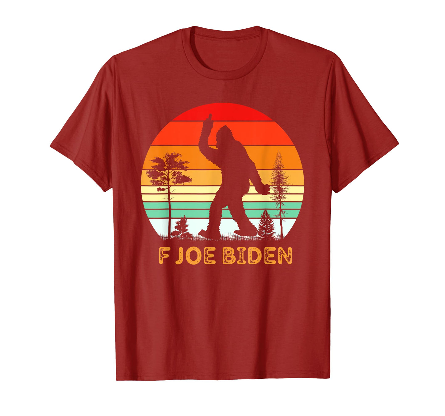 F Joe Biden Bigfoot Flipping the Bird Retro Vintage T-Shirt