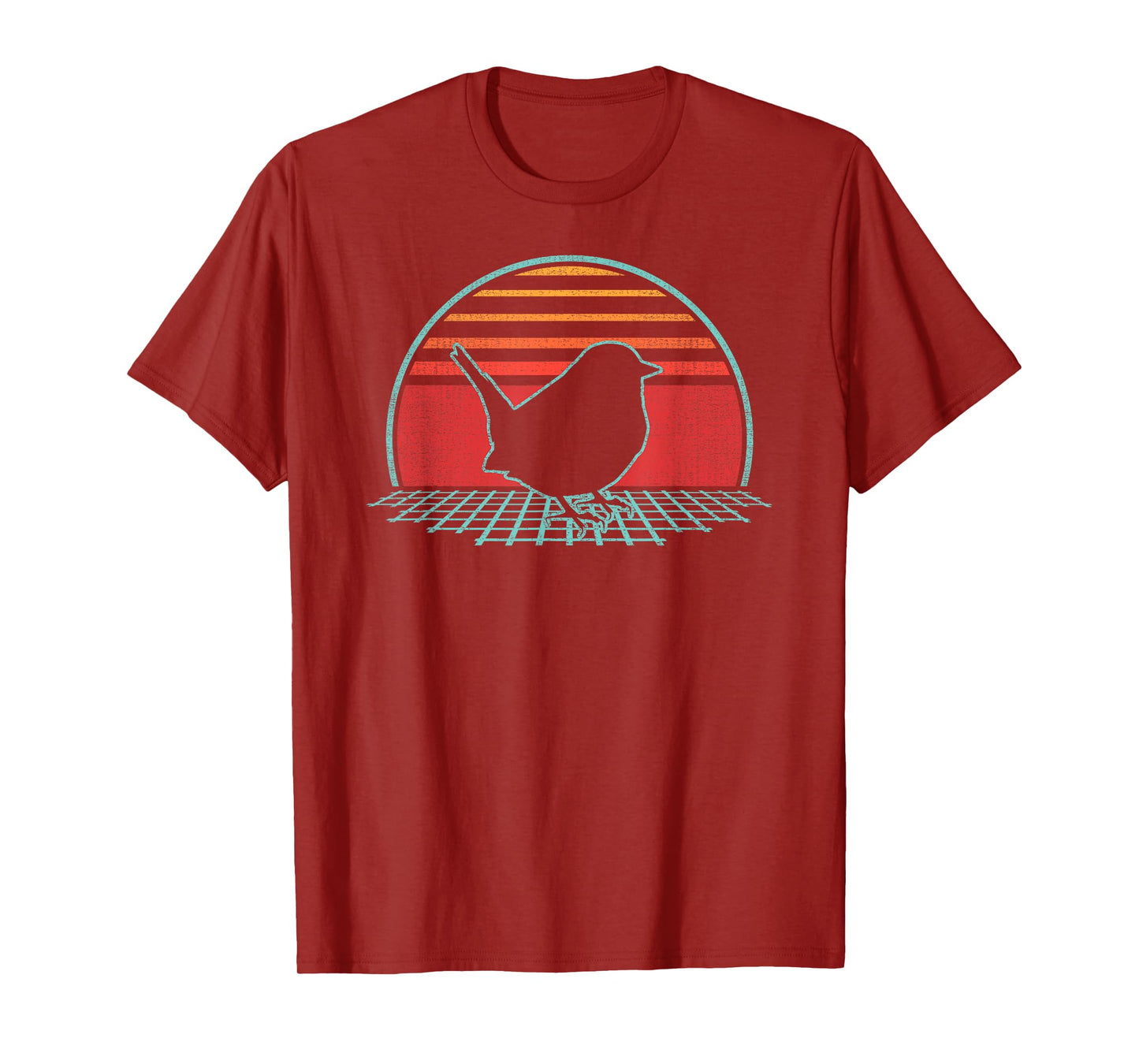 Wren Bird Retro Vintage 80s Style Birding Gift T-Shirt