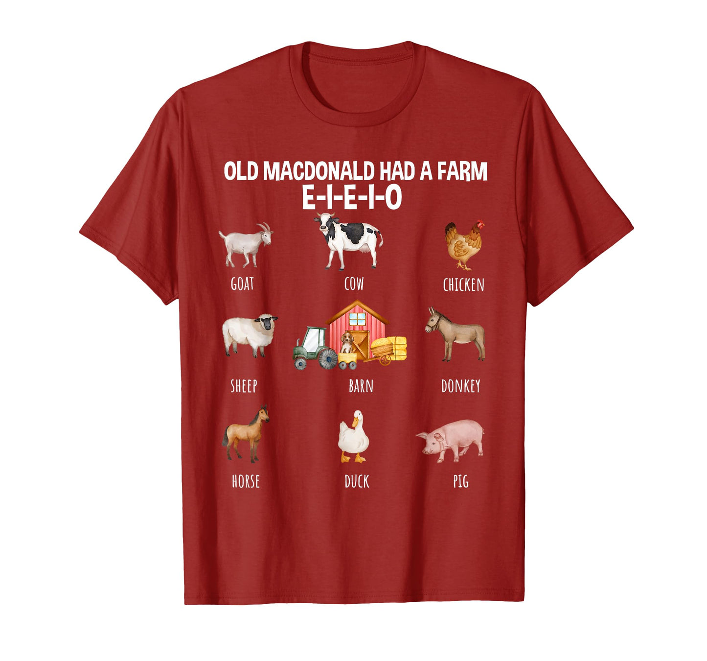 Toddler Kids Old MacDonald Had a Farm E-I-E-I-O Nursery Song T-Shirt