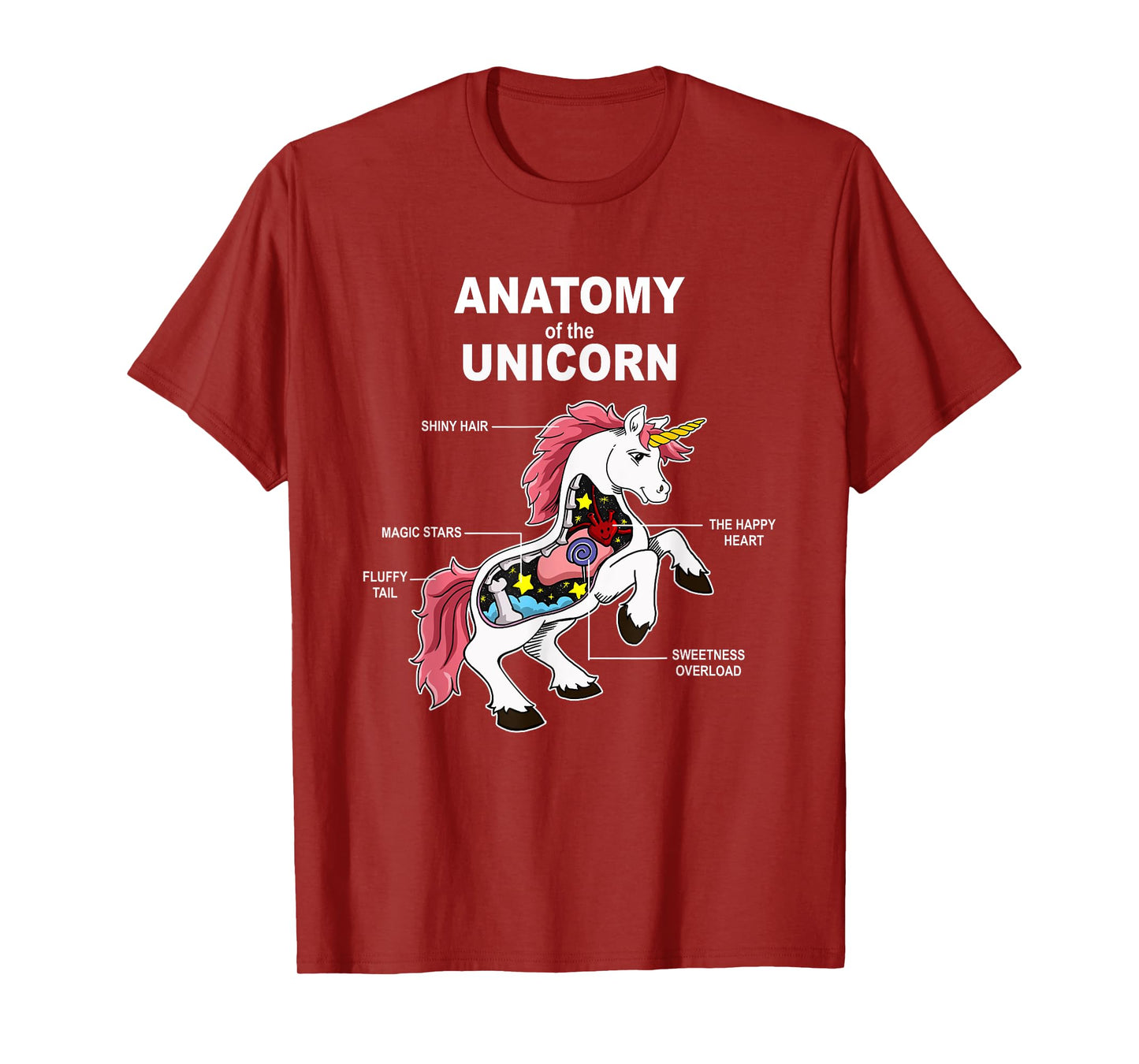 Unicorn Anatomy Cute Magic Creature Funny T-Shirt