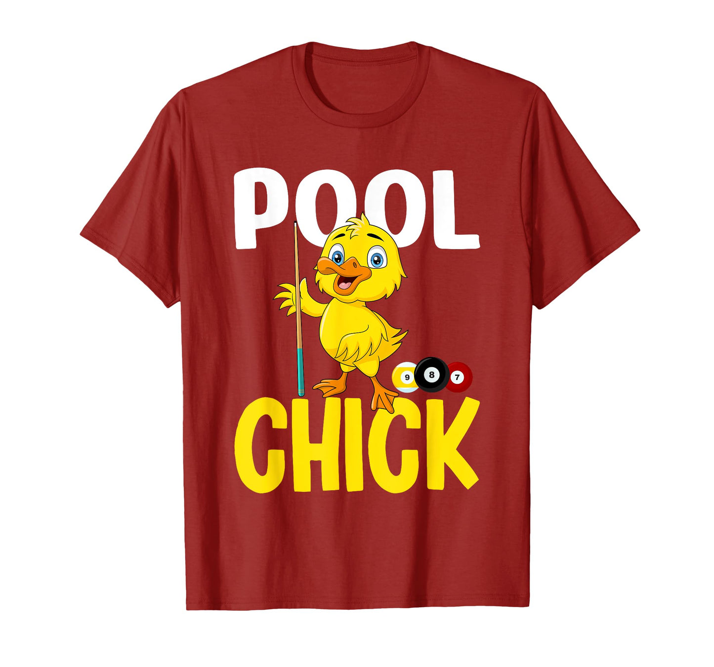 Funny Pool Chick 8 Ball Women Cute Billiards Ladies T-Shirt
