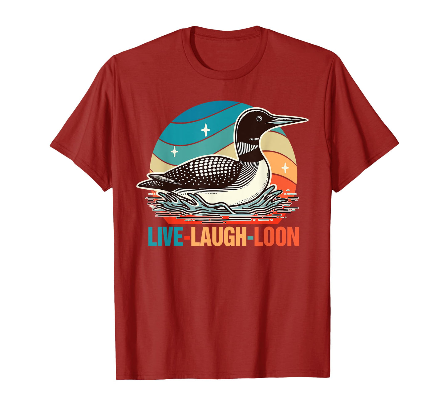 Funny Birds Mom Retro Vintage Outfits Common Loon Bird Lover Bird Watching Lives Laugh Loon T-Shirt, Small, Black