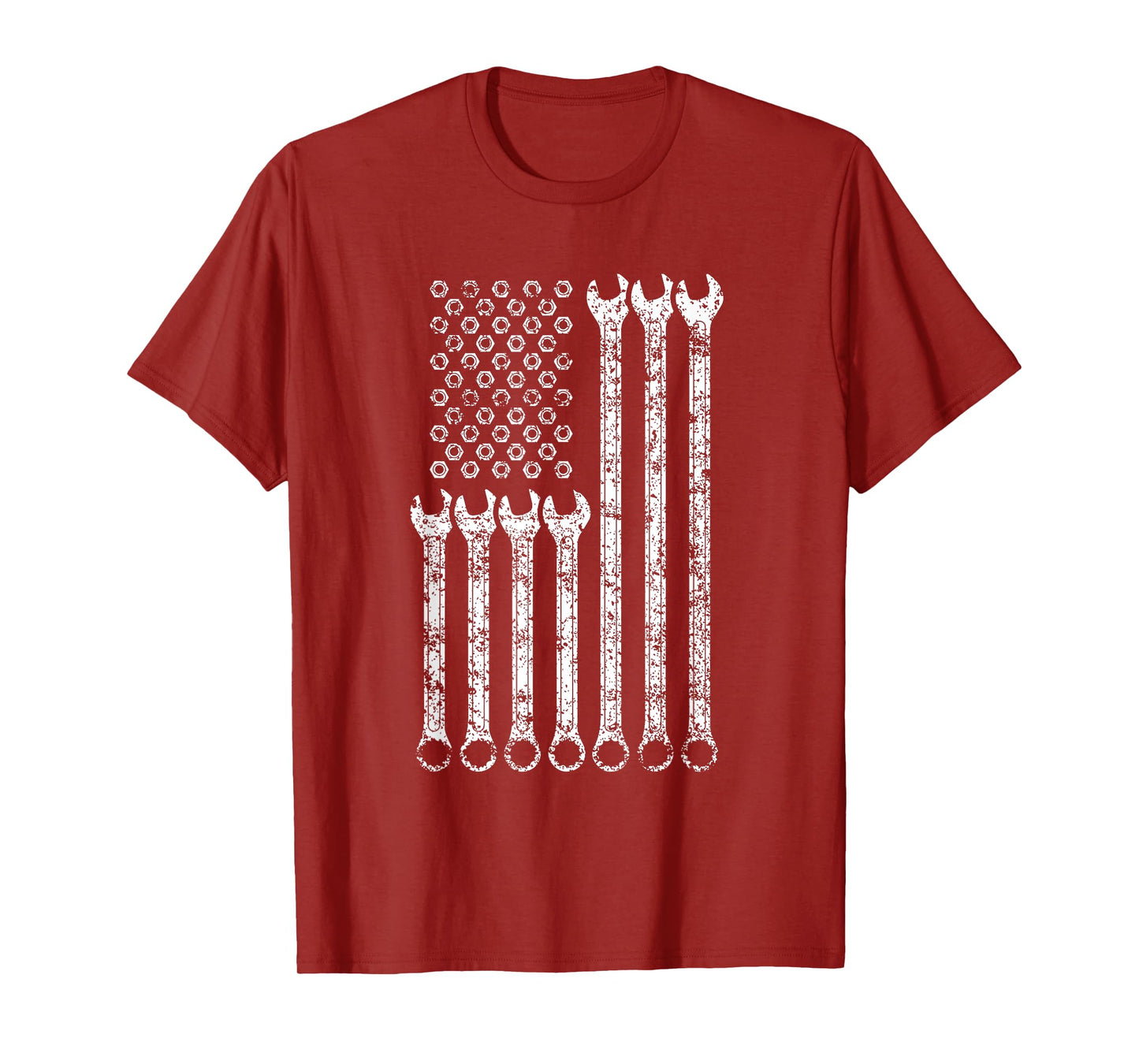 American Flag Mechanic Combination Wrench Wrenches Car T-Shirt