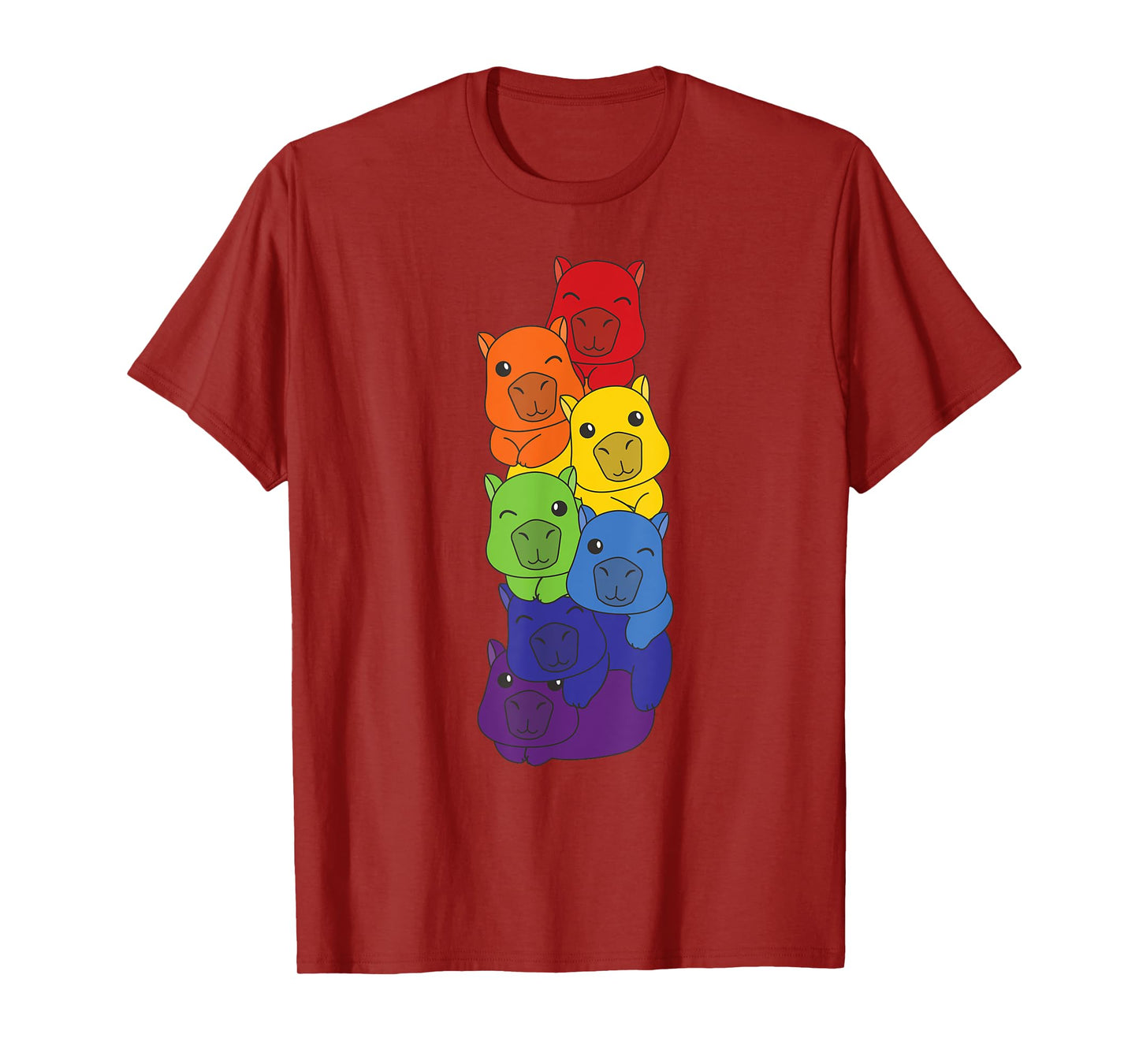 Rainbow Capybaras Cute Animals Colorful Capybara T-Shirt