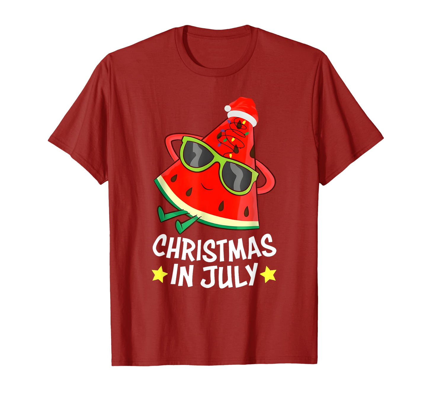 Christmas In July Watermelon Xmas Tree Summer Men Women Kids T-Shirt
