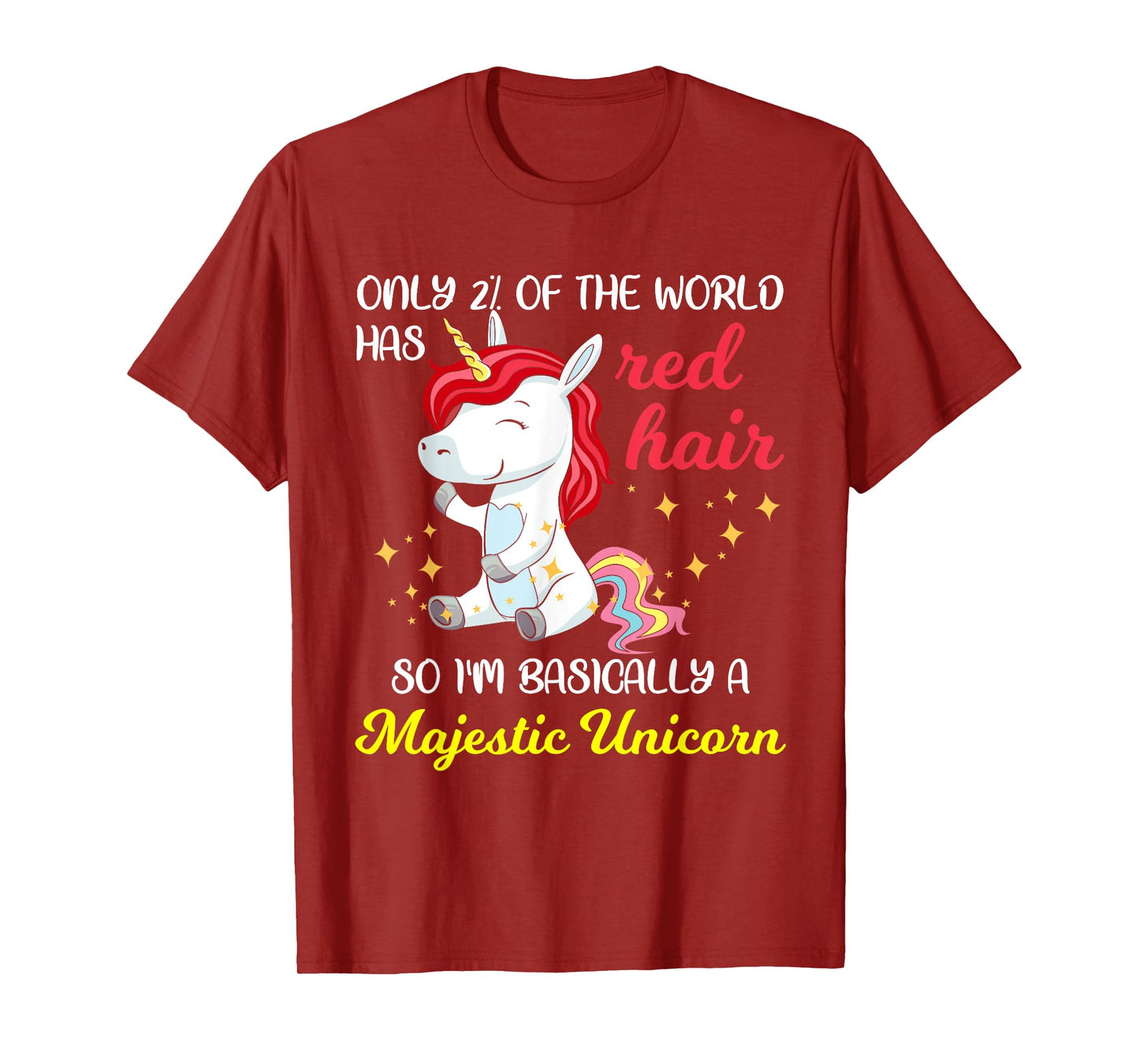 Red Hair Majestic Unicorn Funny Ginger Head Pride T-Shirt T-Shirt