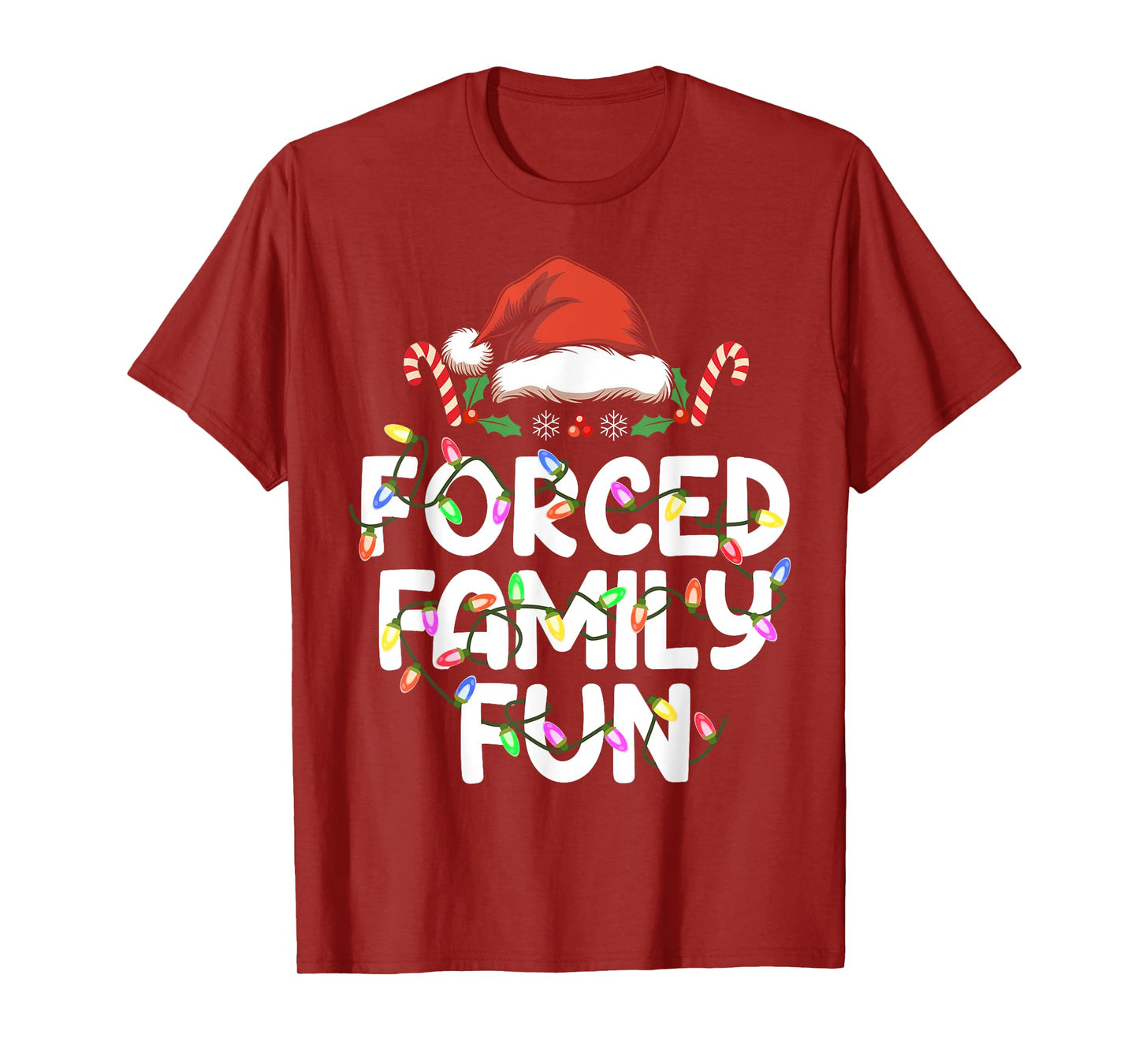 Forced Family Fun Christmas Pajamas Funny T-Shirt