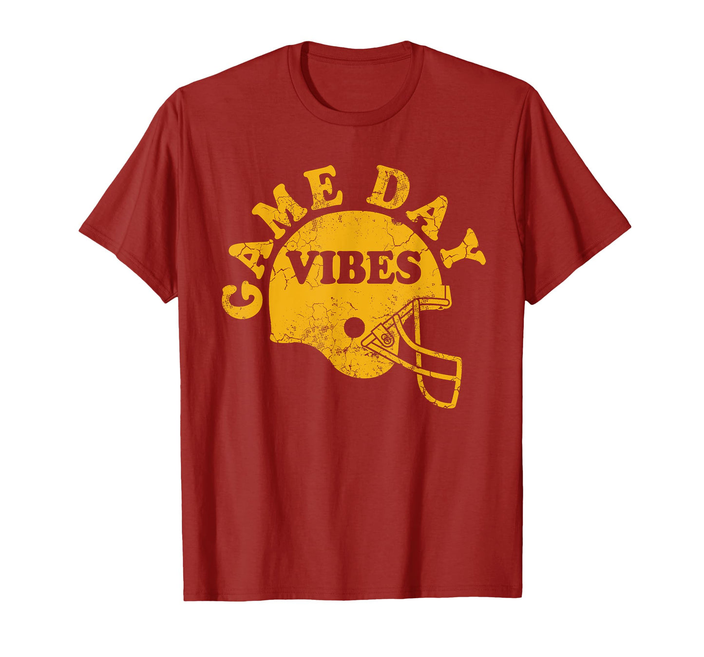 Football Game Day Vibes Yellow Helmet Men Women Kids Boys T-Shirt