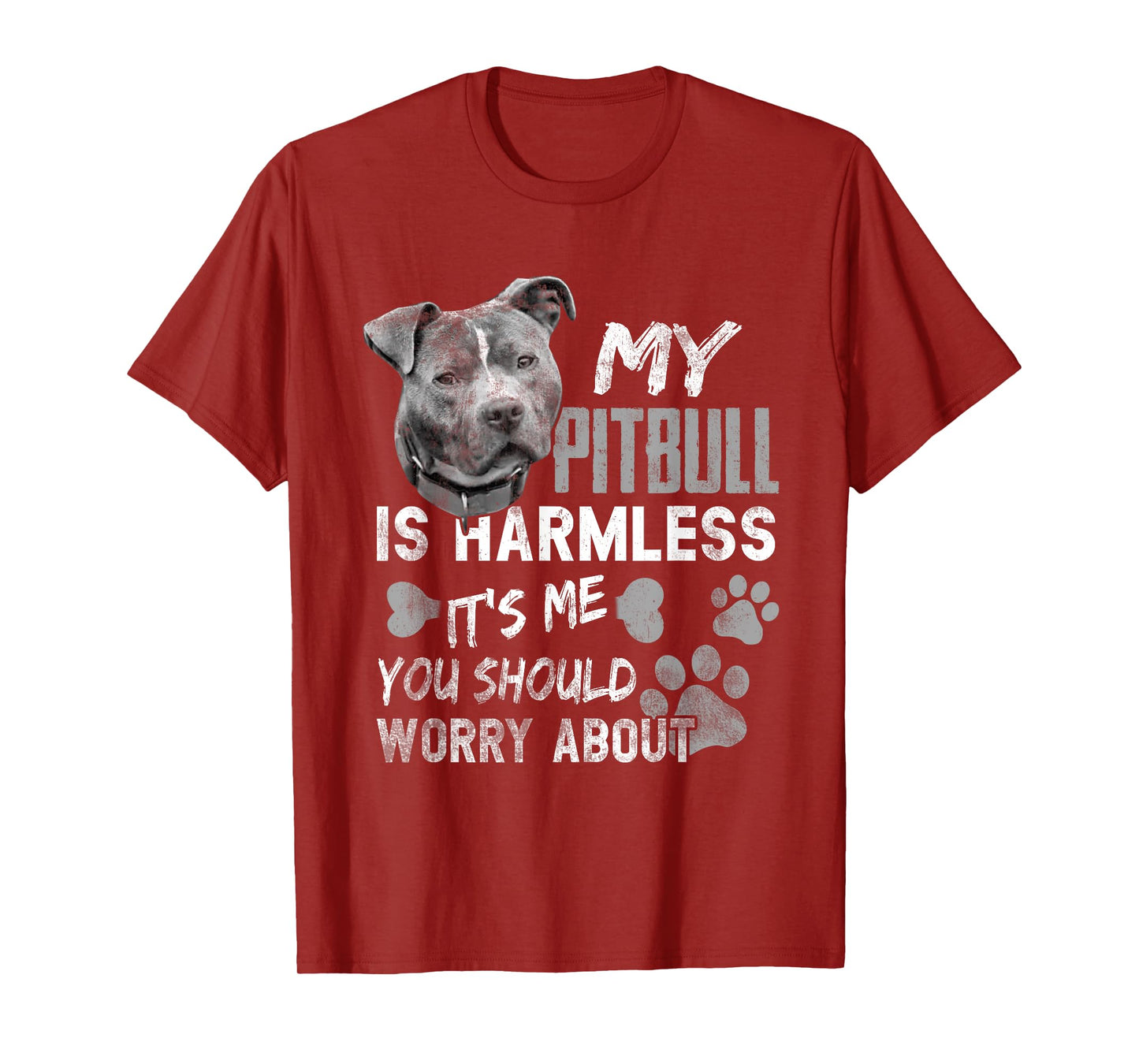 My Pitbull is harmless It's Me You Should Worry About Dog T-Shirt for Men Women