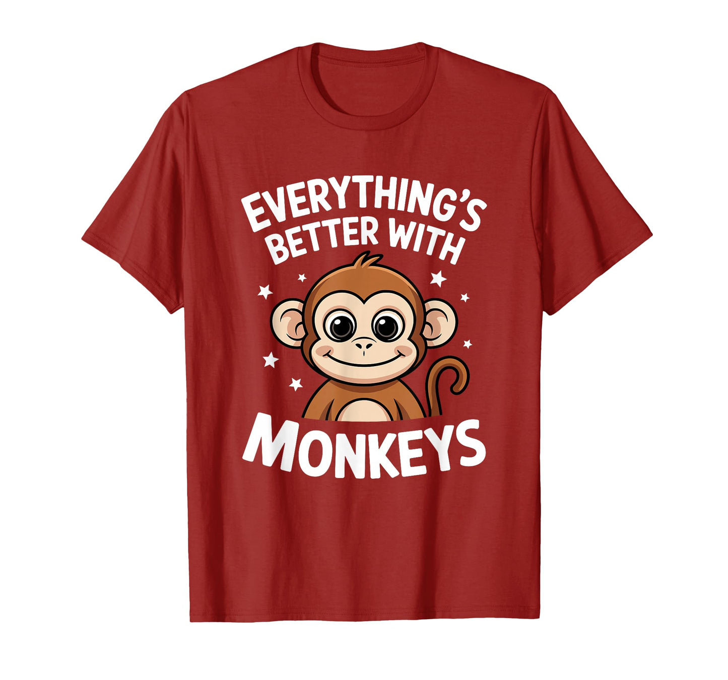 Cute Monkey Lover Adults or Kids Boys Girls Monkeys T-Shirt