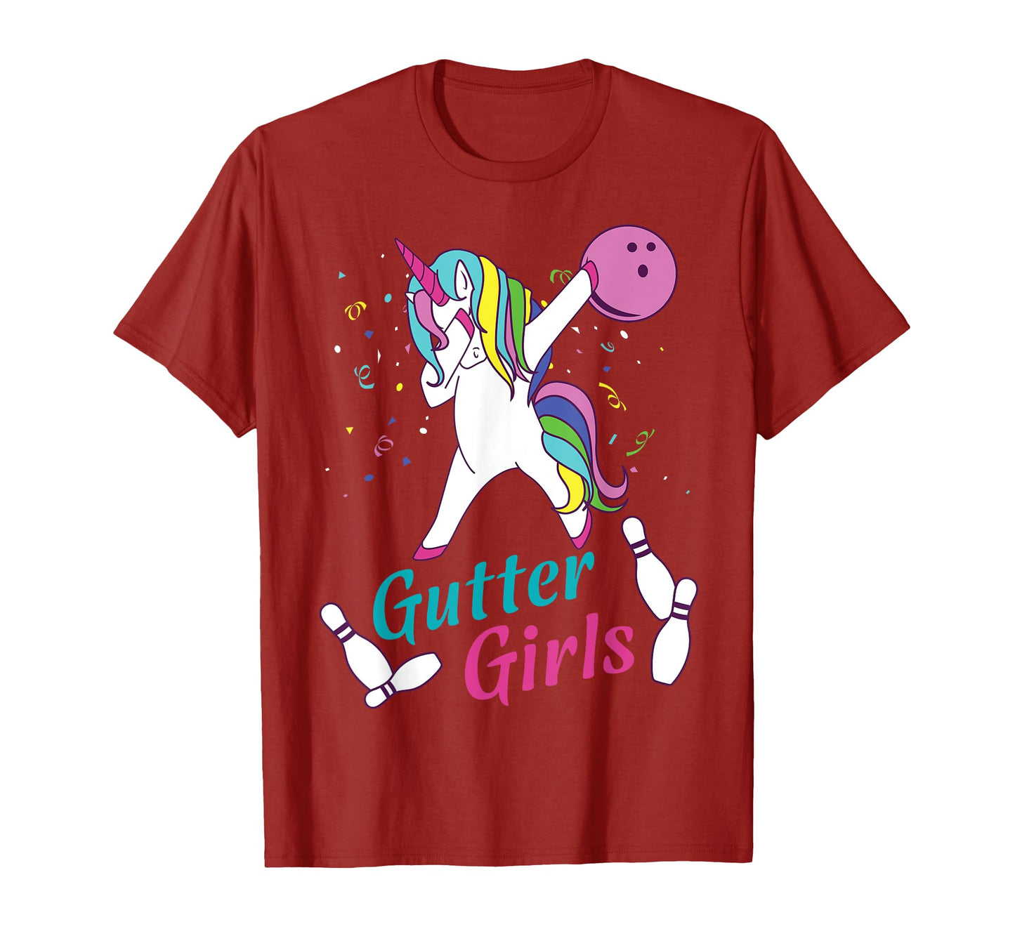 Gutter Girls Unicorn Bowling Team League Night or Tournament T-Shirt