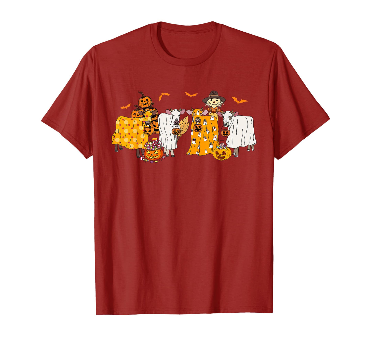 Cow Dressed As Ghost Farm Animal Spooky Season Halloween T-Shirt