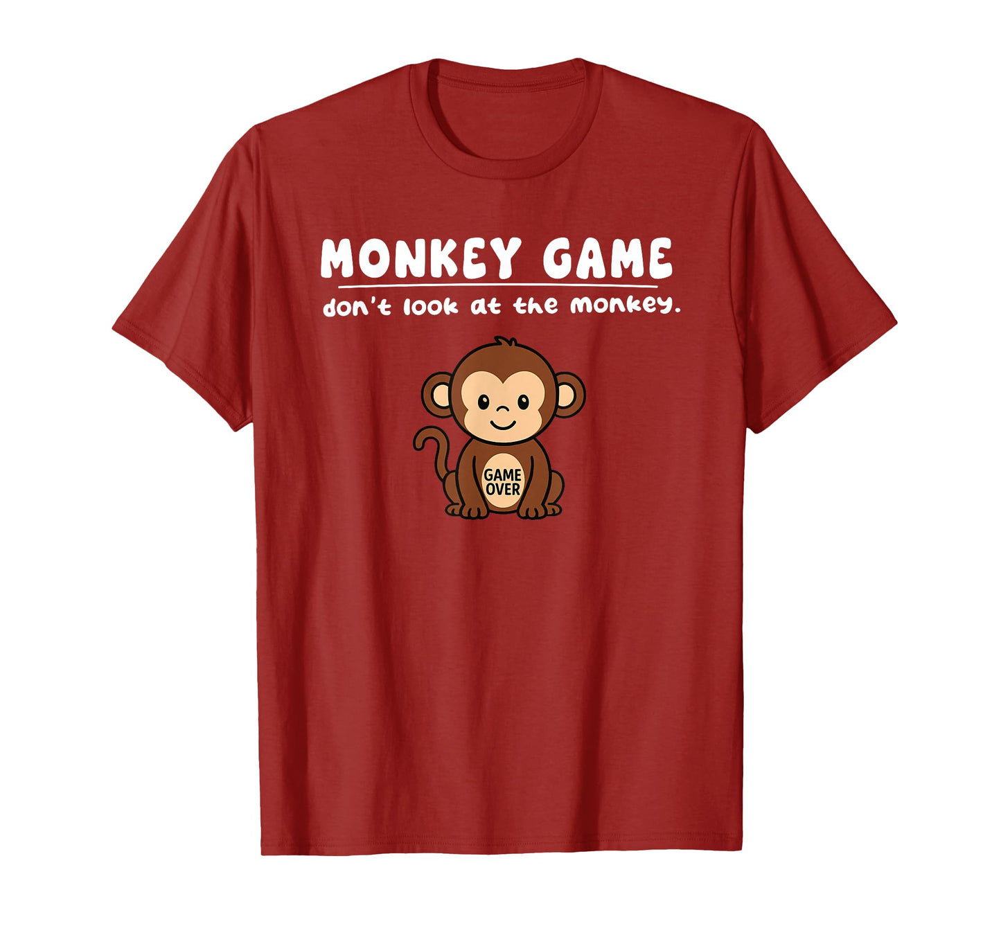 Funny Monkey Game Dont Look Game Over Boys Girls Kids T-Shirt