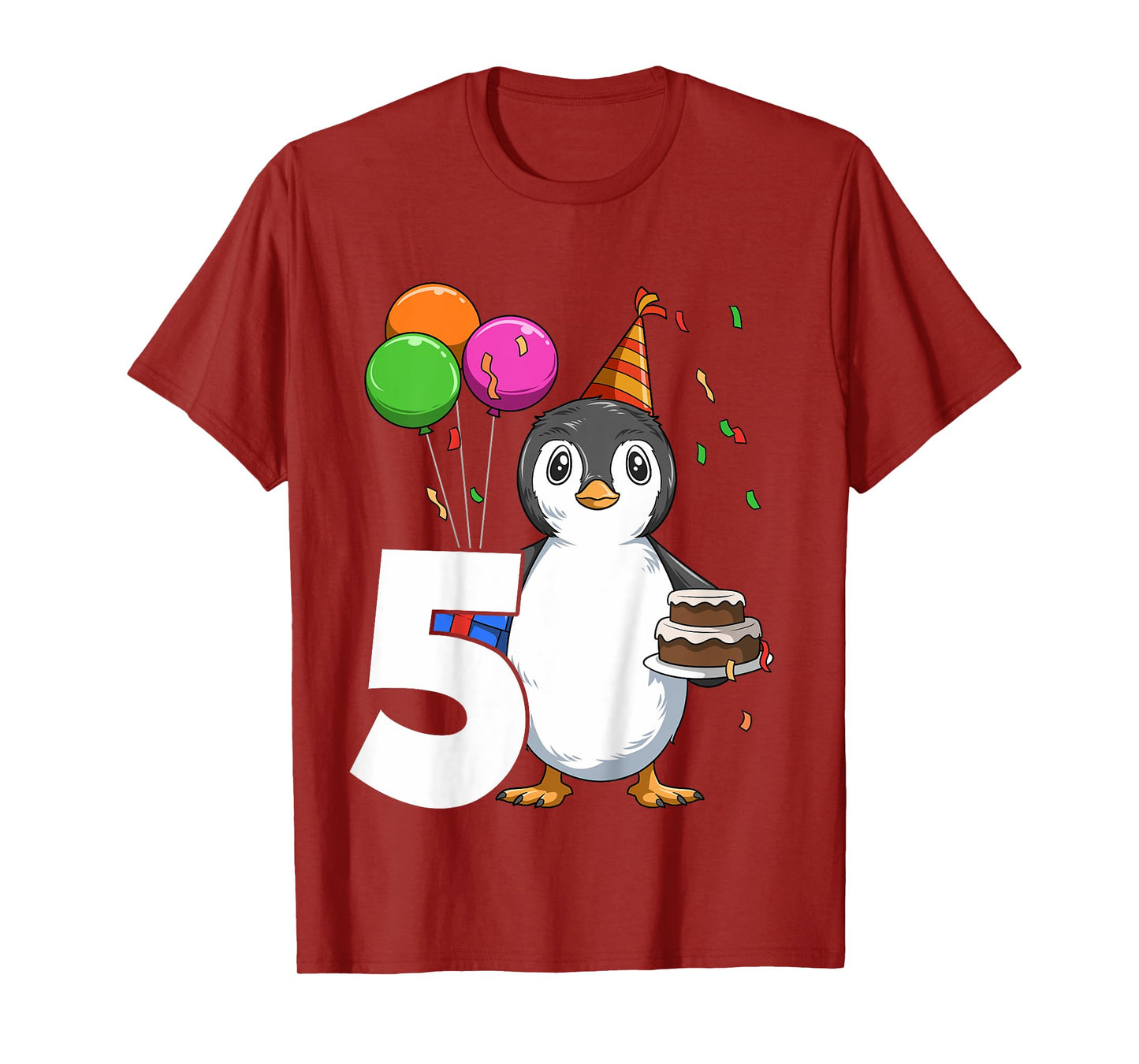Penguin Birthday 5 Penguin 5th Birthday Outfit Penguin Party T-Shirt