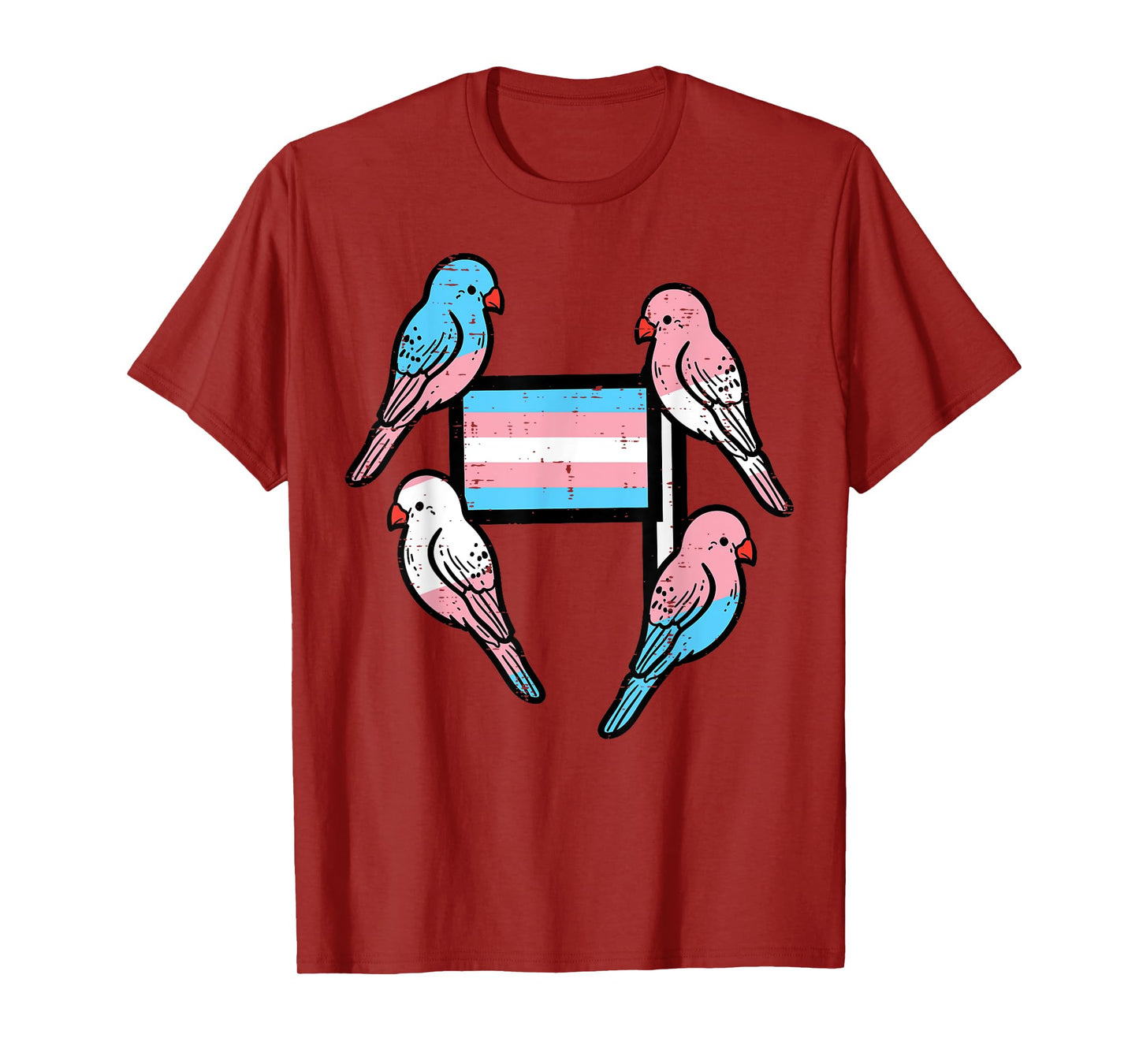 Trans Flag Birds Transgender Pride Lgbtq Ally Men Women Kids T-Shirt