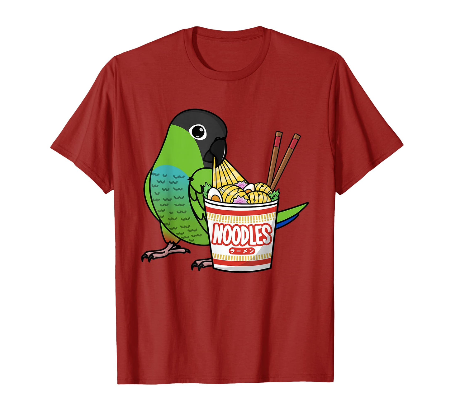 Kawaii Ramen Noodles Parrot I Nanday Conure T-Shirt