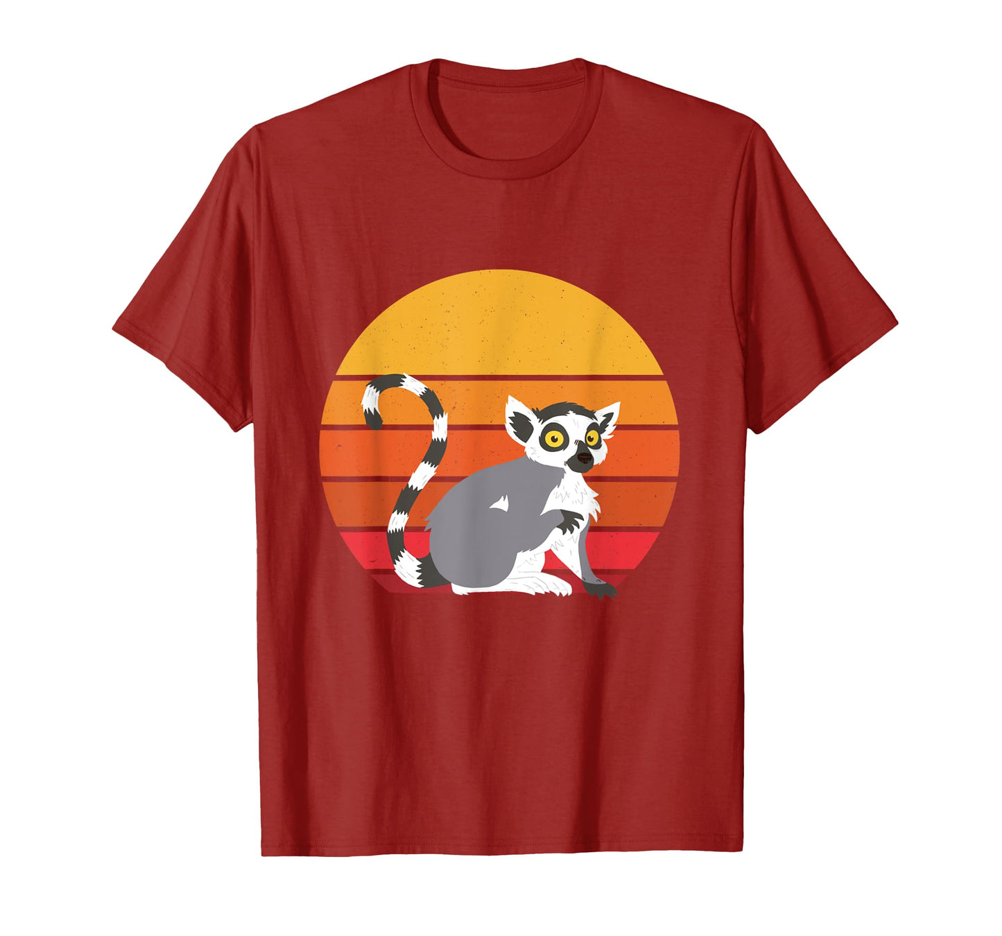 Lemur Sunset Funny Lemur Lover Retro Madagascar Animal T-Shirt