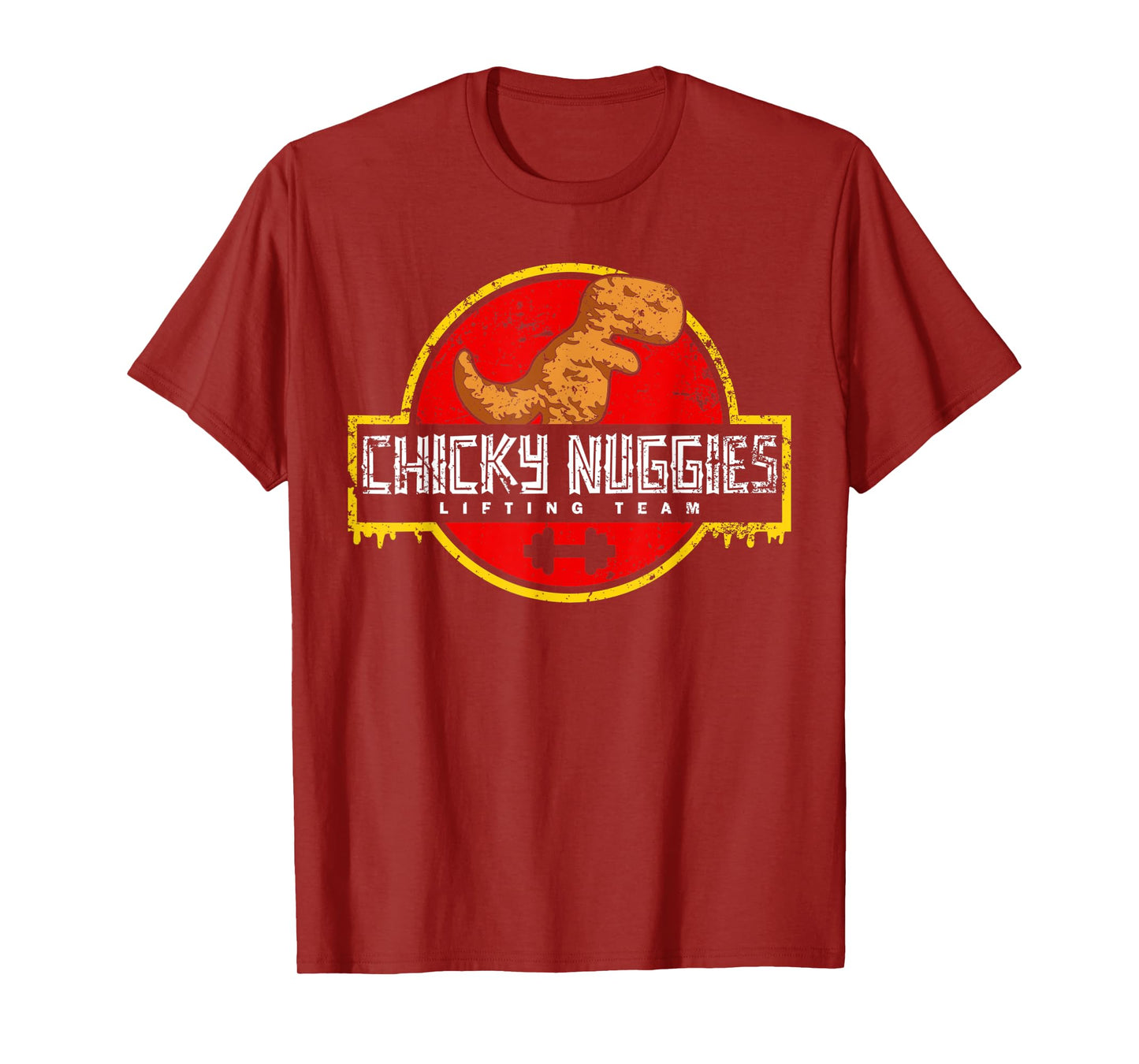 Chicky Nuggies Lifting Team Chicken Nugget Lover Distressed T-Shirt