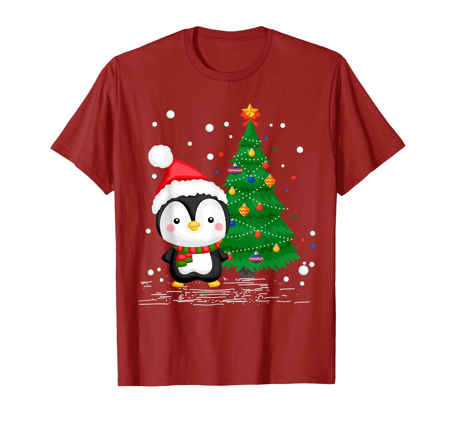 Funny Penguin Lover Gift Santa Hat Penguin Christmas T-Shirt