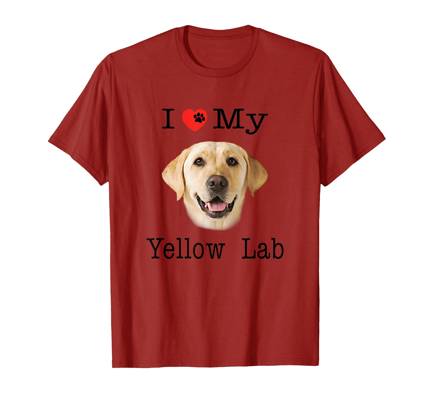 I Heart Love My Yellow Lab Portrait of Labrador Face T-Shirt