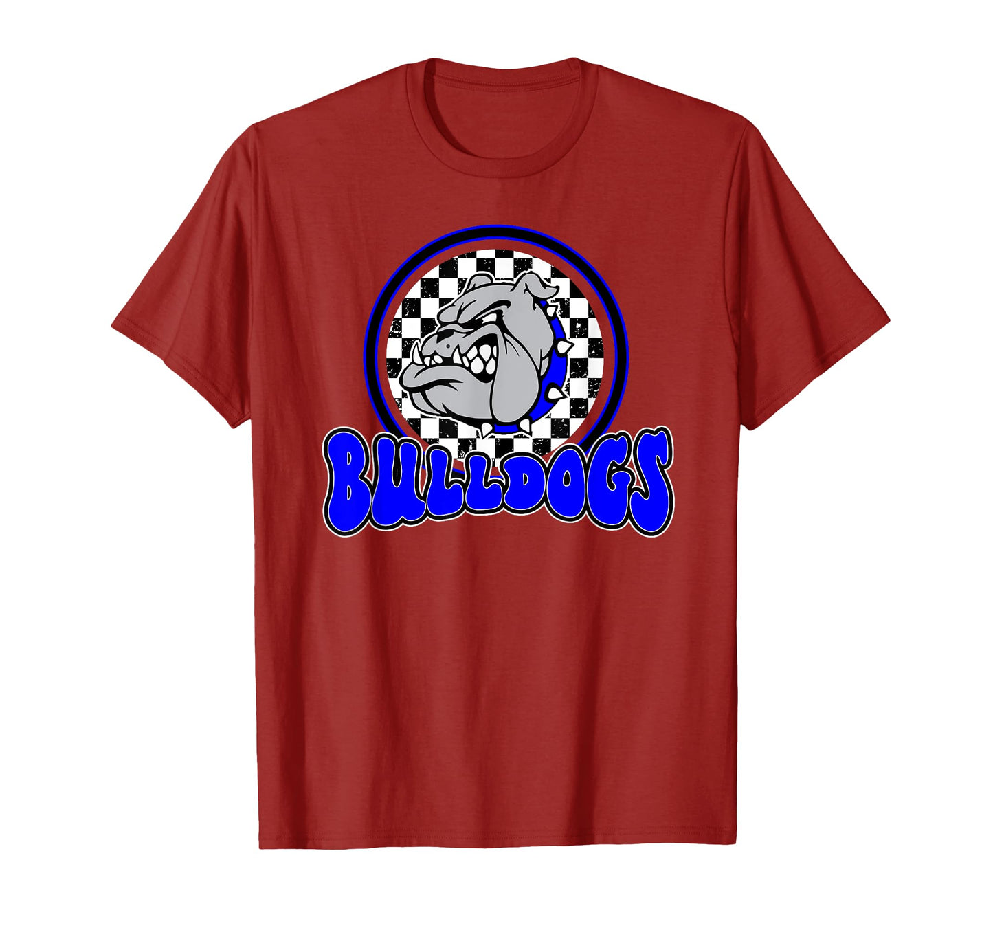 Bulldogs School Spirit Blue Black Retro T-Shirt