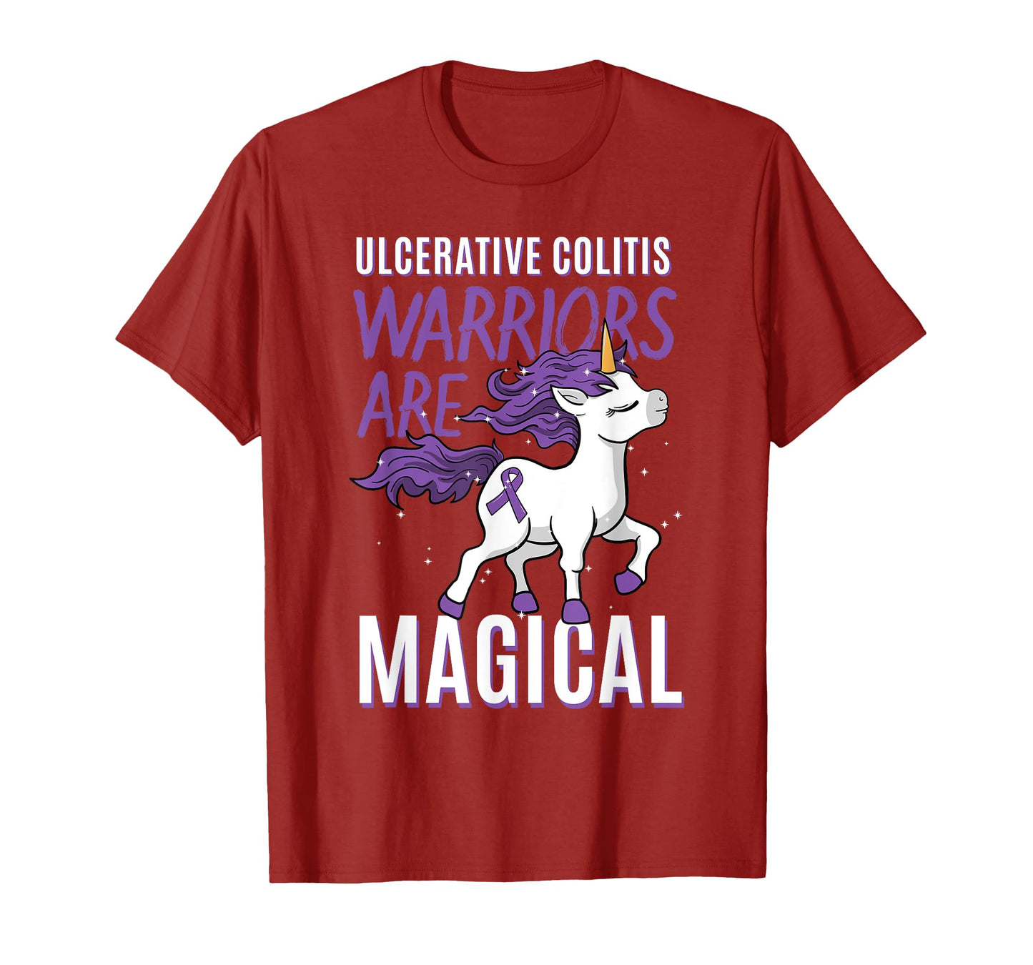 Ulcerative Colitis Awareness IBD Unicorn Purple Ribbon Gift T-Shirt