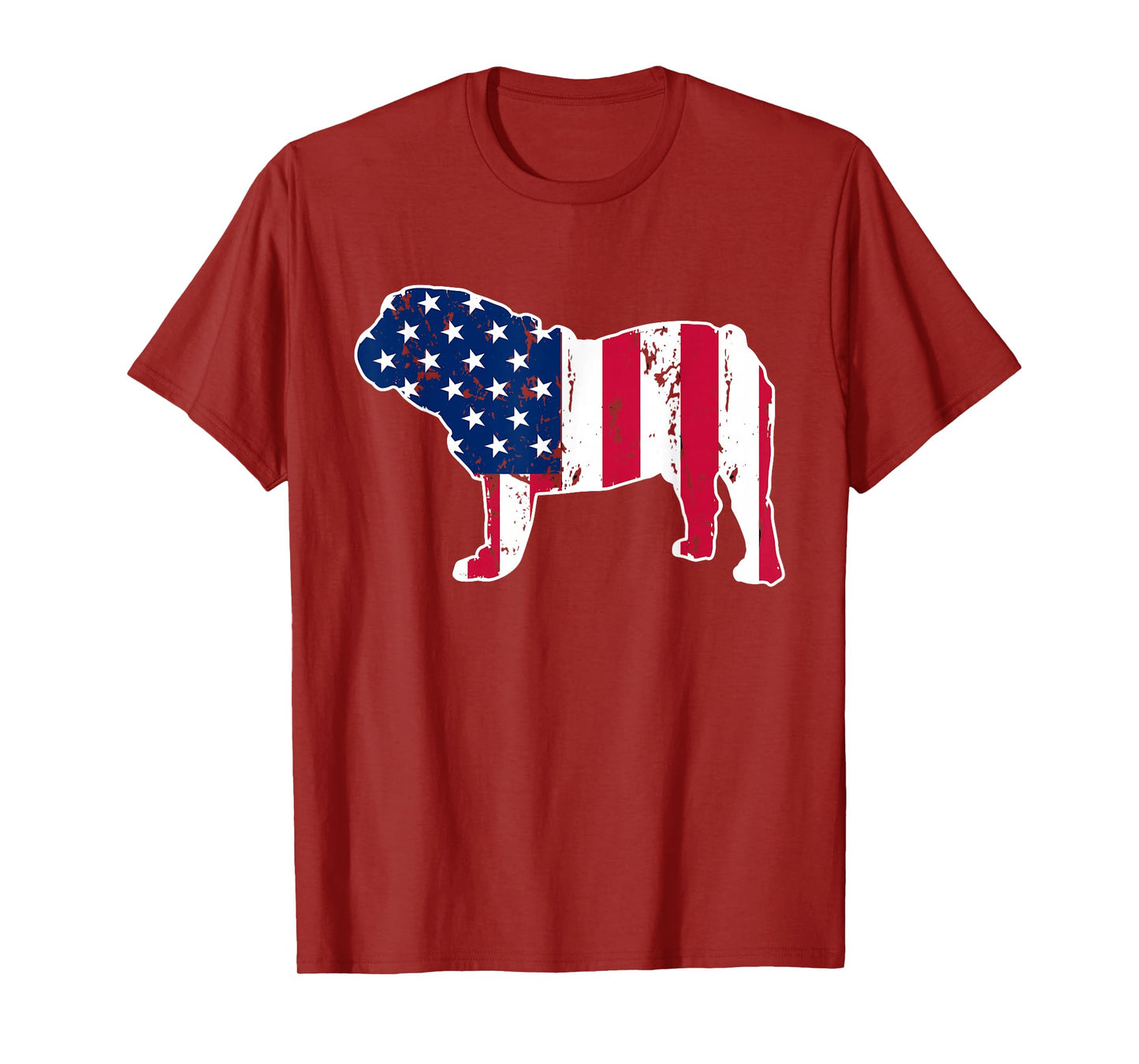 English Bulldog Dog Lovers American Flag 4th of July T-Shirt