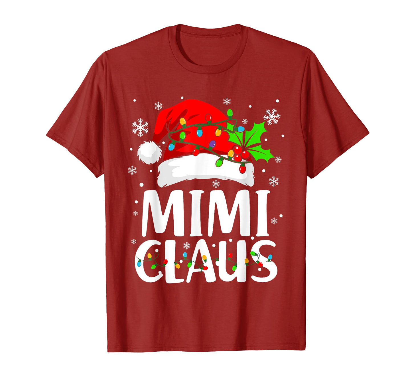 Mimi Claus Shirt Christmas Lights Pajama Family Matching T-Shirt