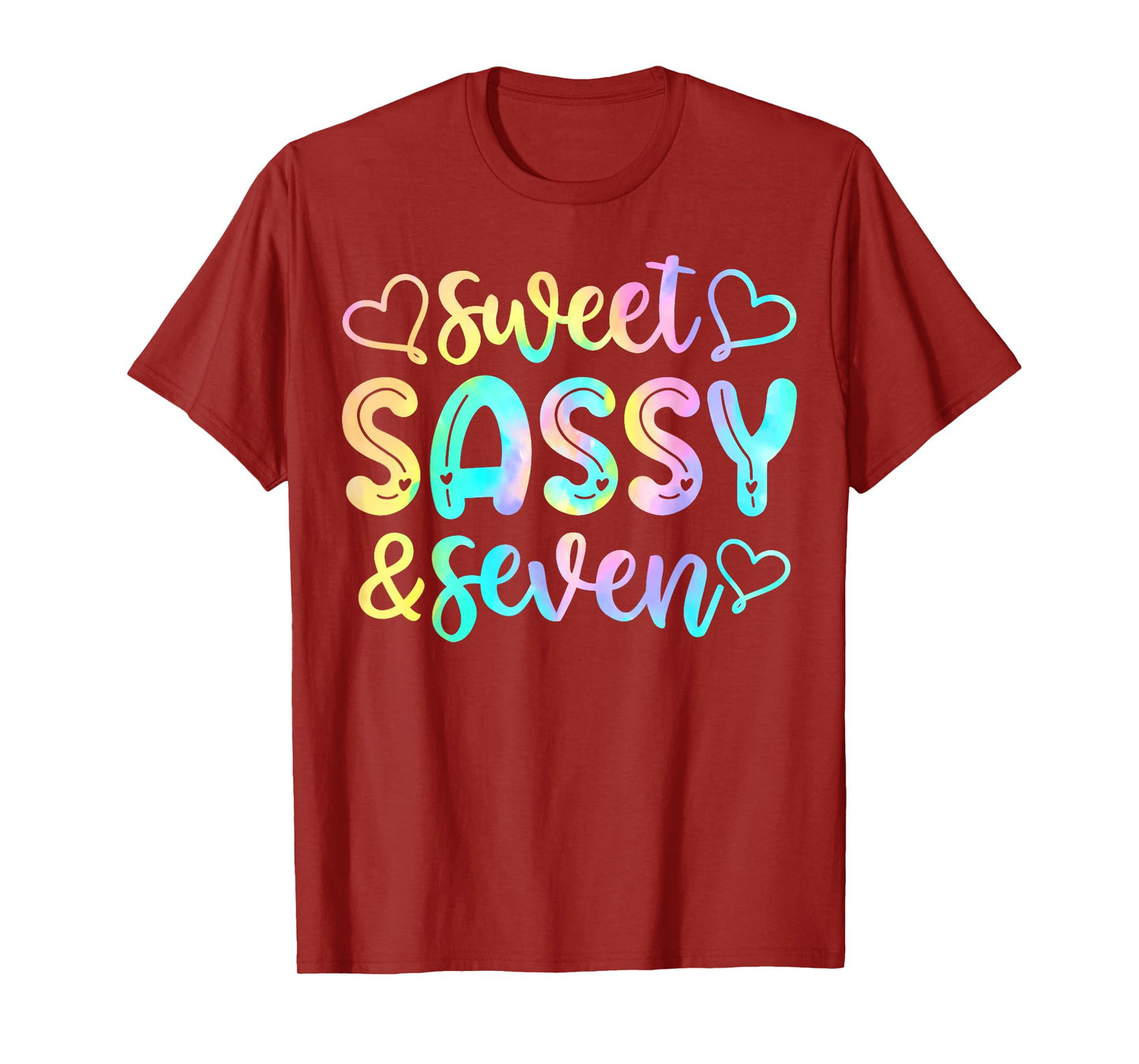 7th Birthday Girl Sweet Sassy And Seven 7 Years Old Girls T-Shirt