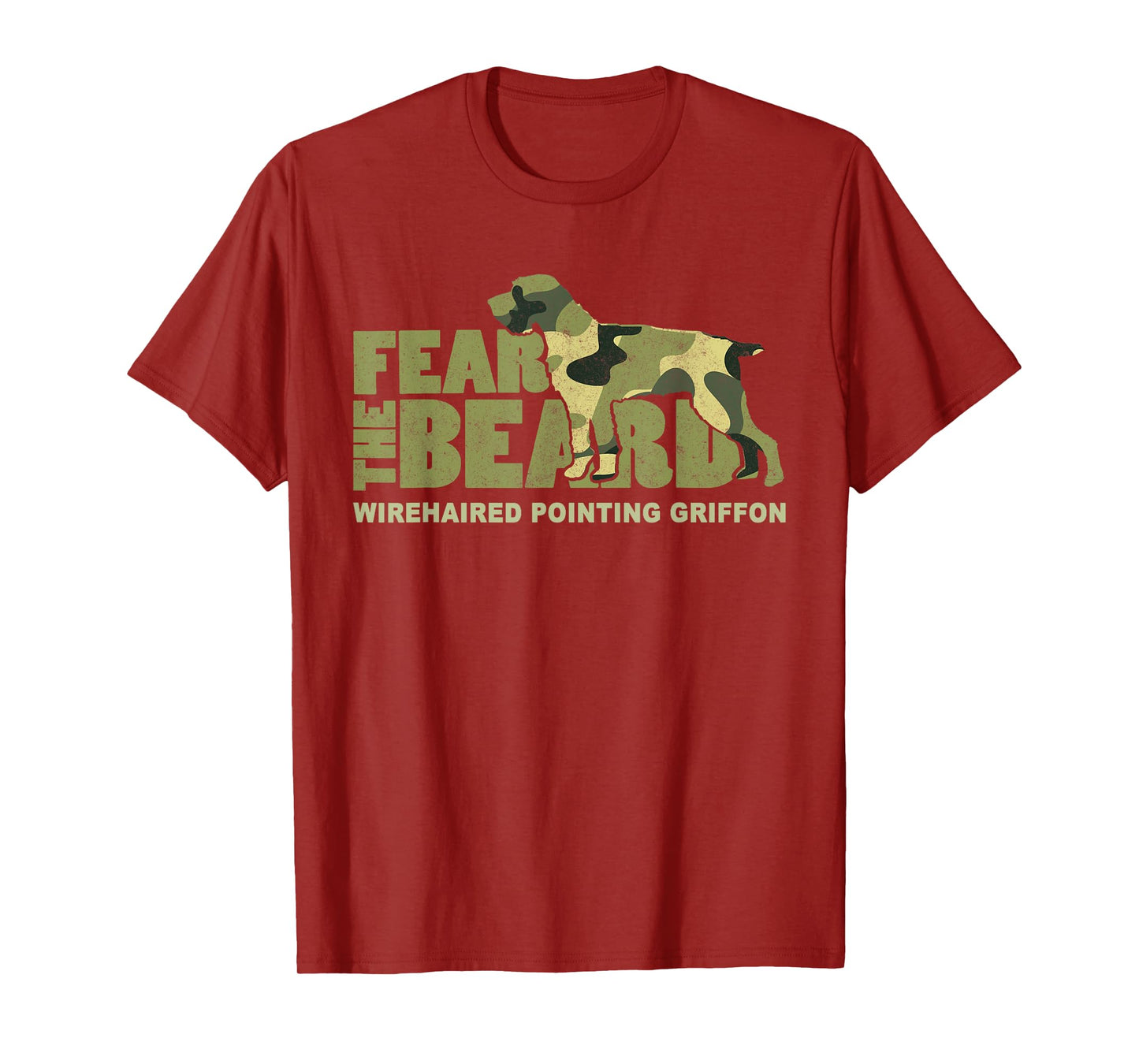 Fear the Beard - Camo Wirehaired Pointing Griffon Hunting T-Shirt