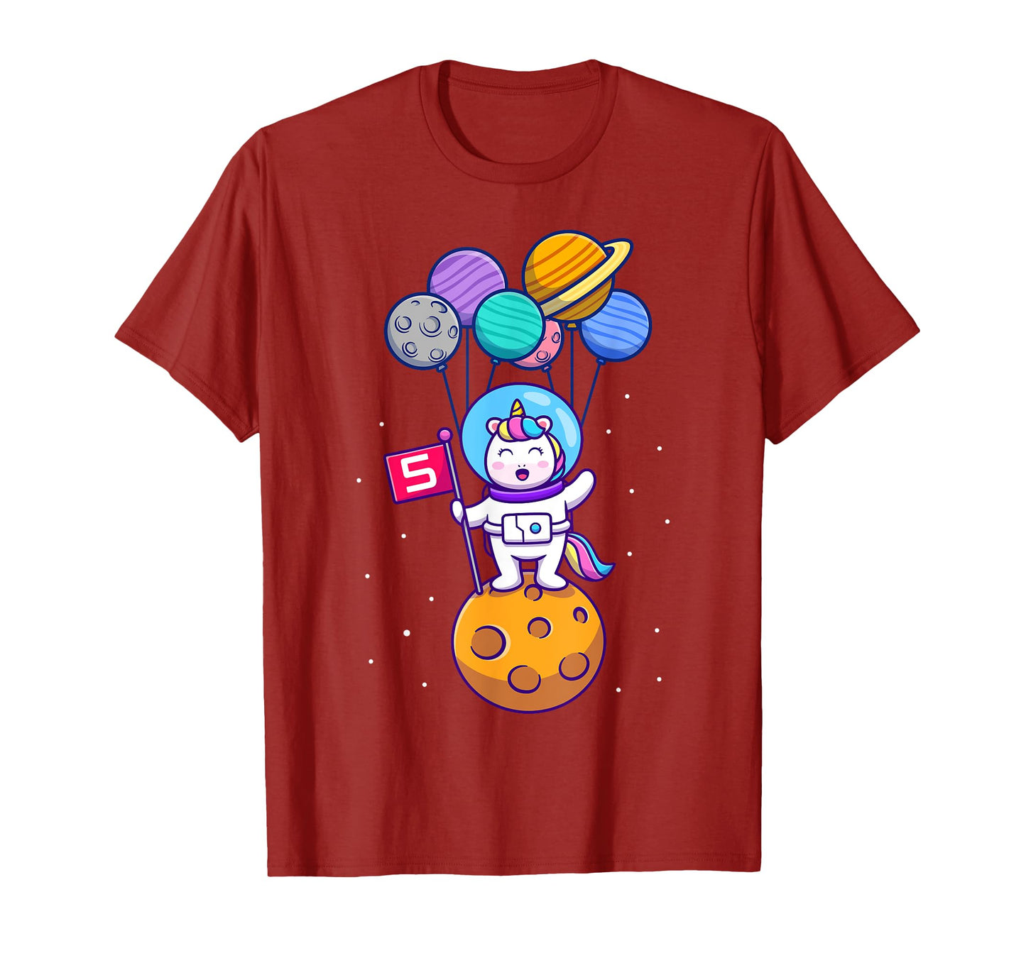 This Little Unicorn Astronaut is 5 for Birthday Girls T-Shirt